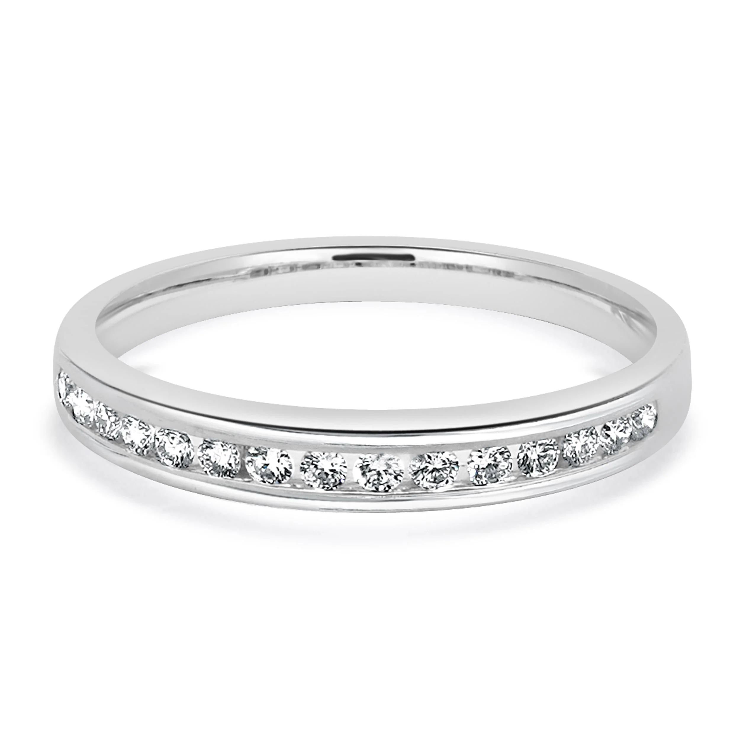 14 Karat White Gold Diamond Band