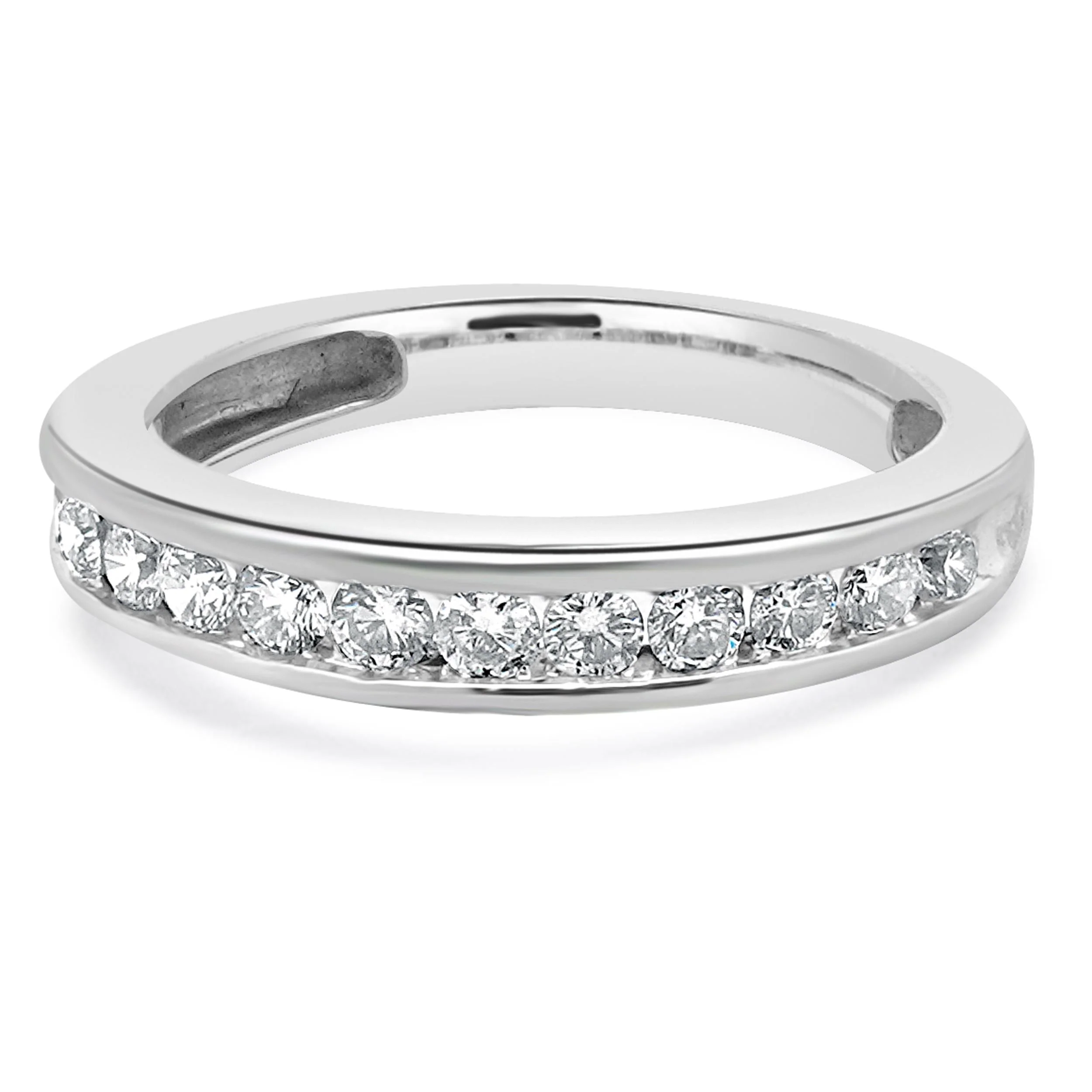 14 Karat White Gold Diamond Band
