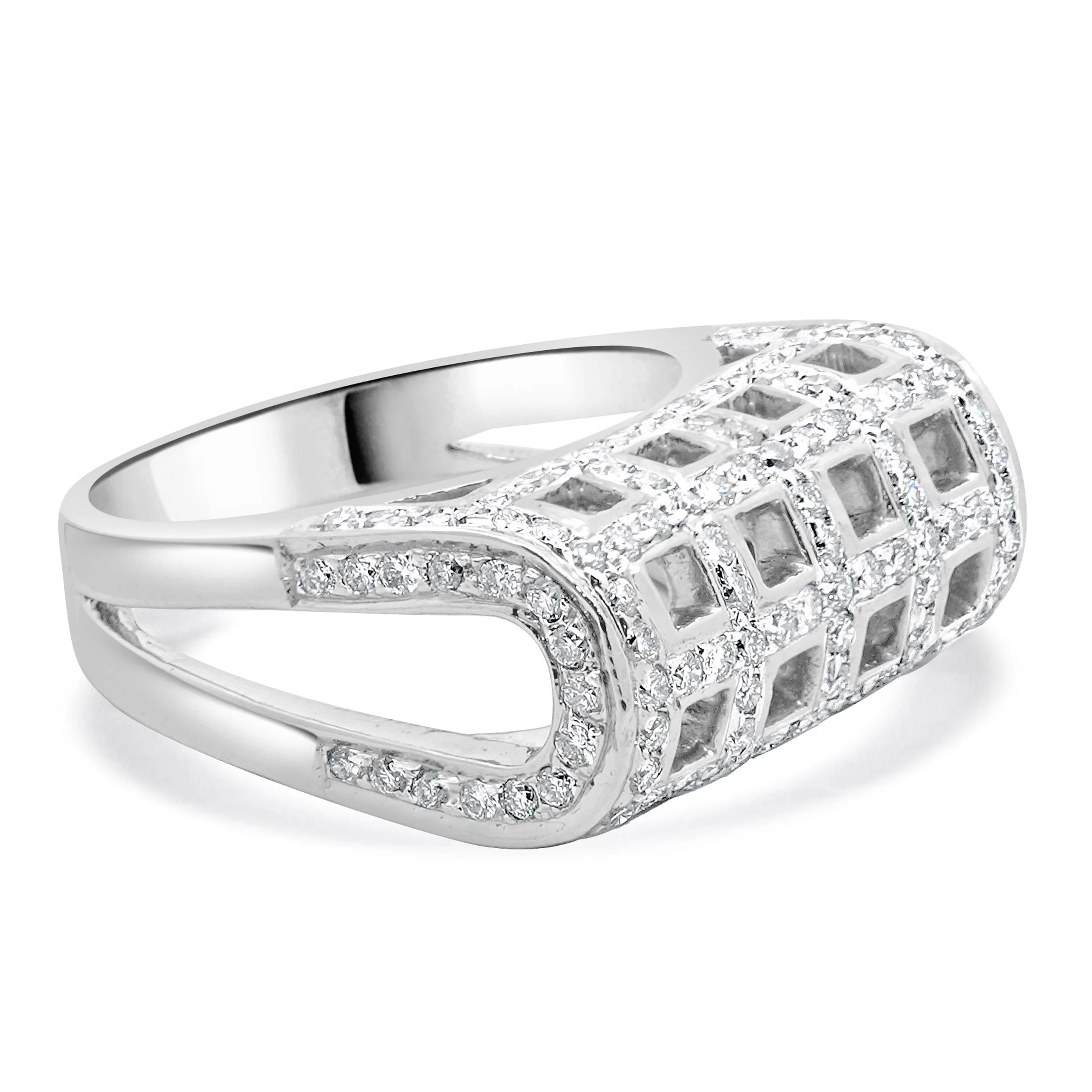 14 Karat White Gold Diamond Cage Ring - Image 3