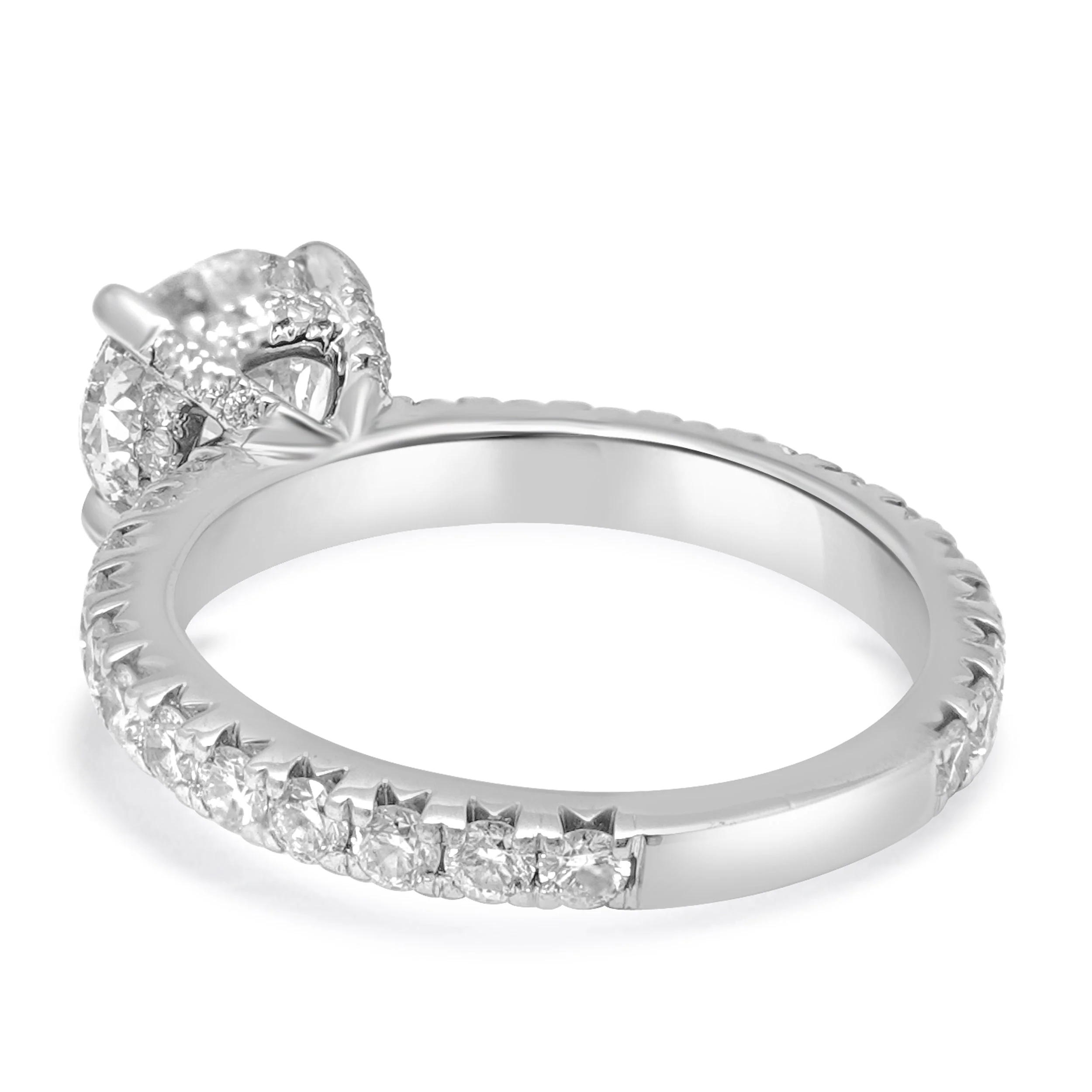 14 Karat White Gold Diamond Engagement Ring w/Hidden Halo - Image 4