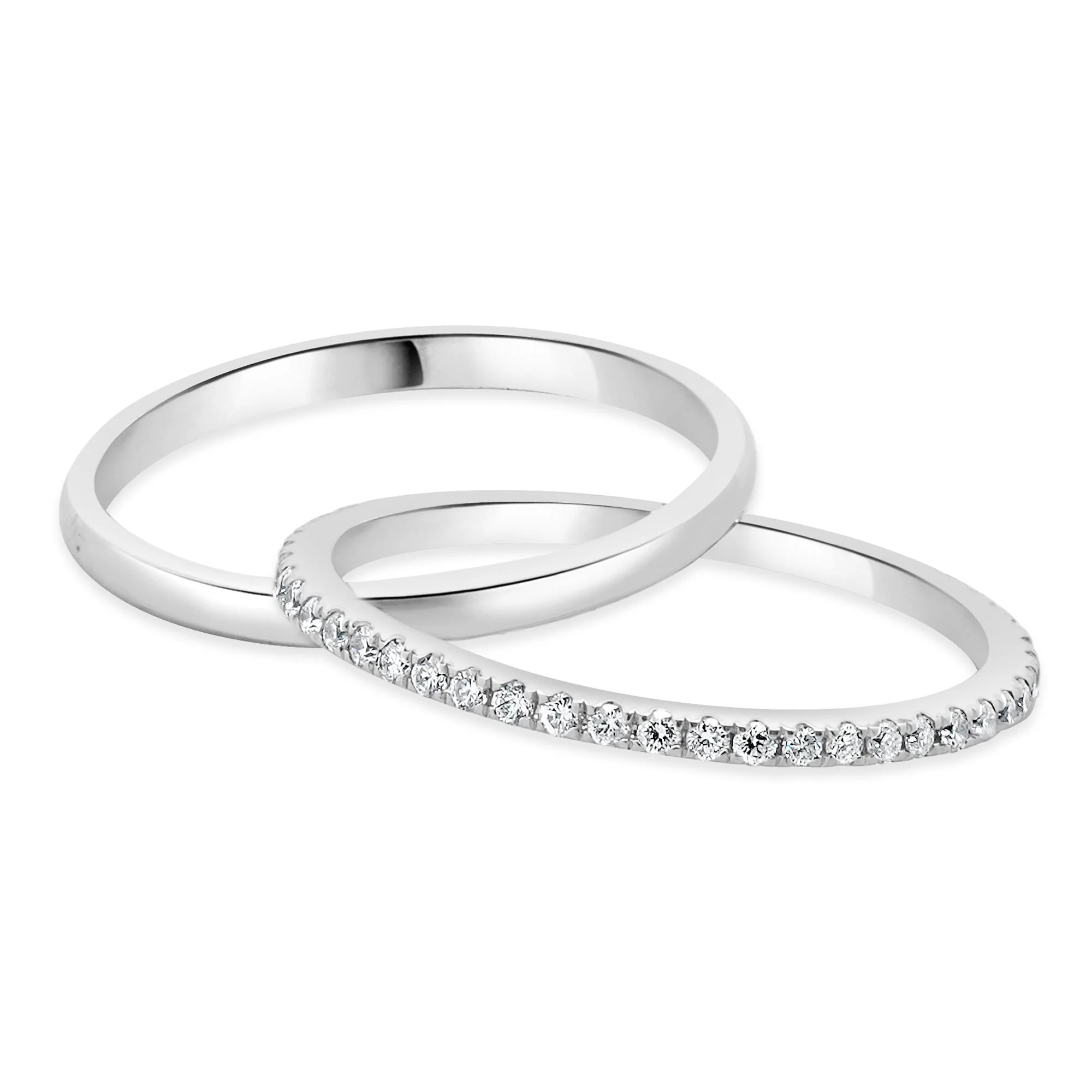 14 Karat White Gold Diamond Eternity Rolling Ring