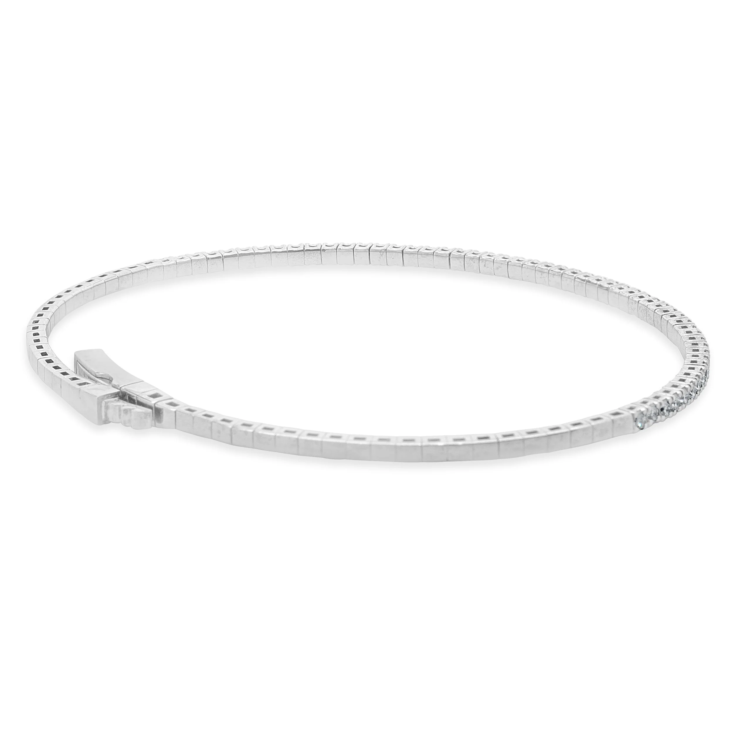 14 Karat White Gold Diamond Flex Bracelet - Image 4