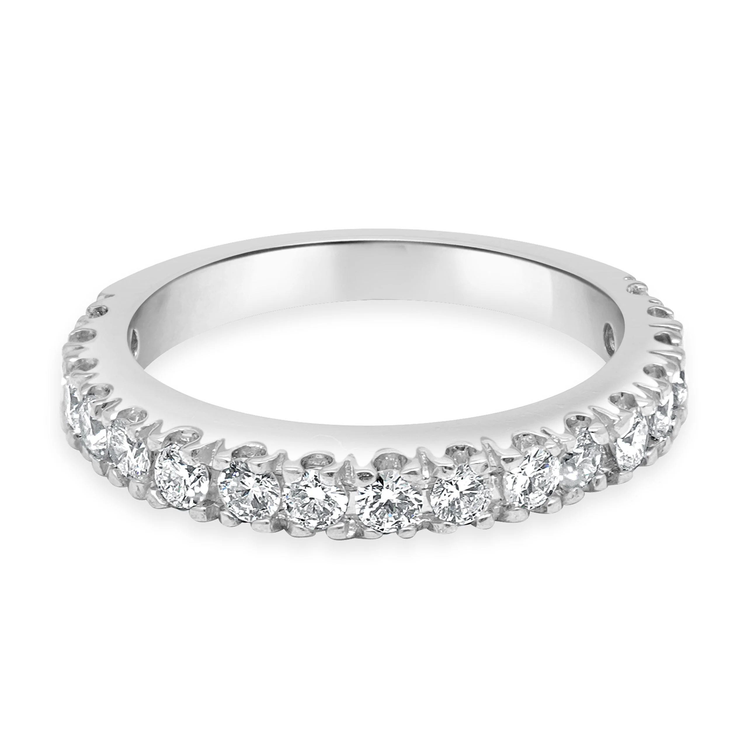 14 Karat White Gold Diamond Half Eternity Band
