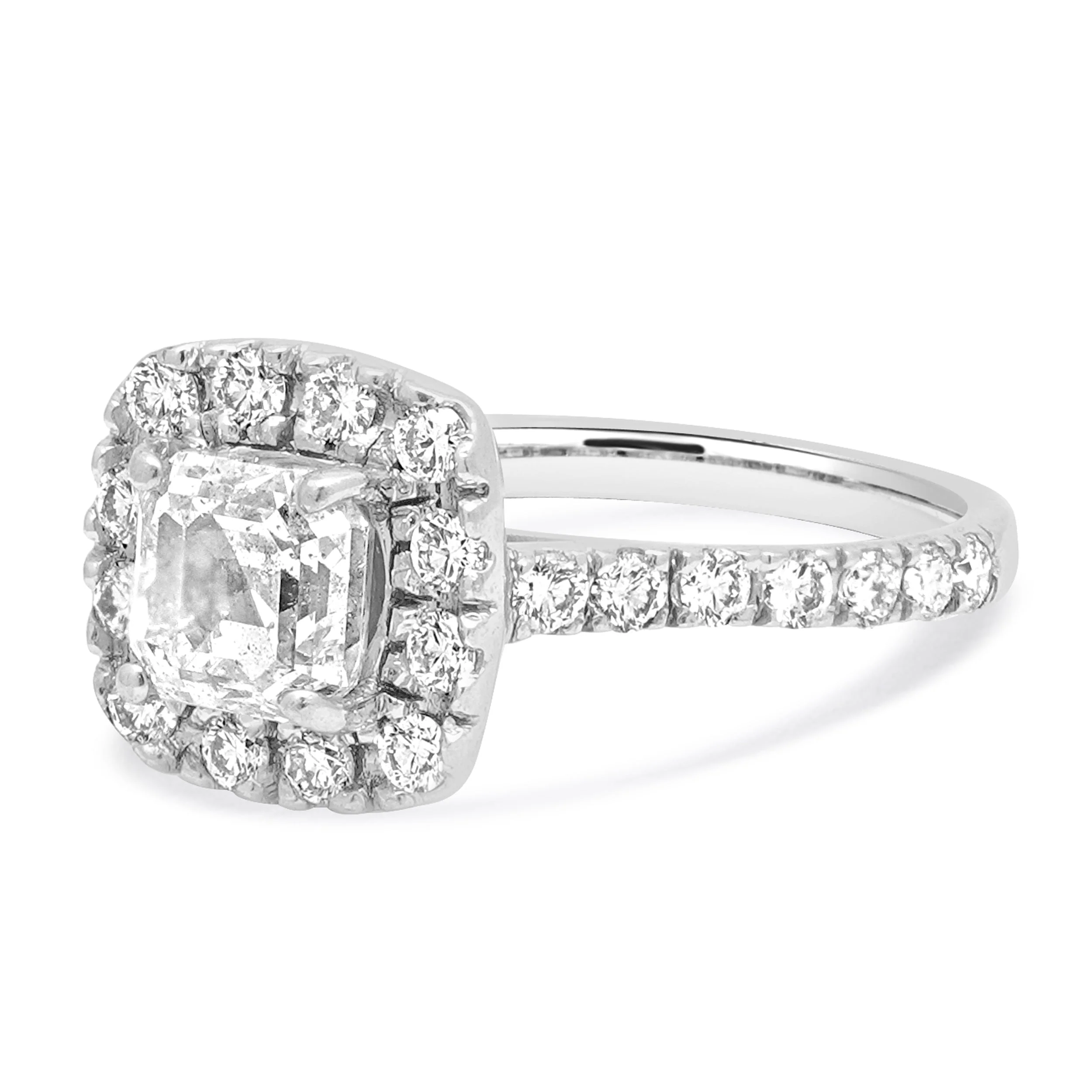 14 Karat White Gold Diamond Halo Engagement Ring - Image 2