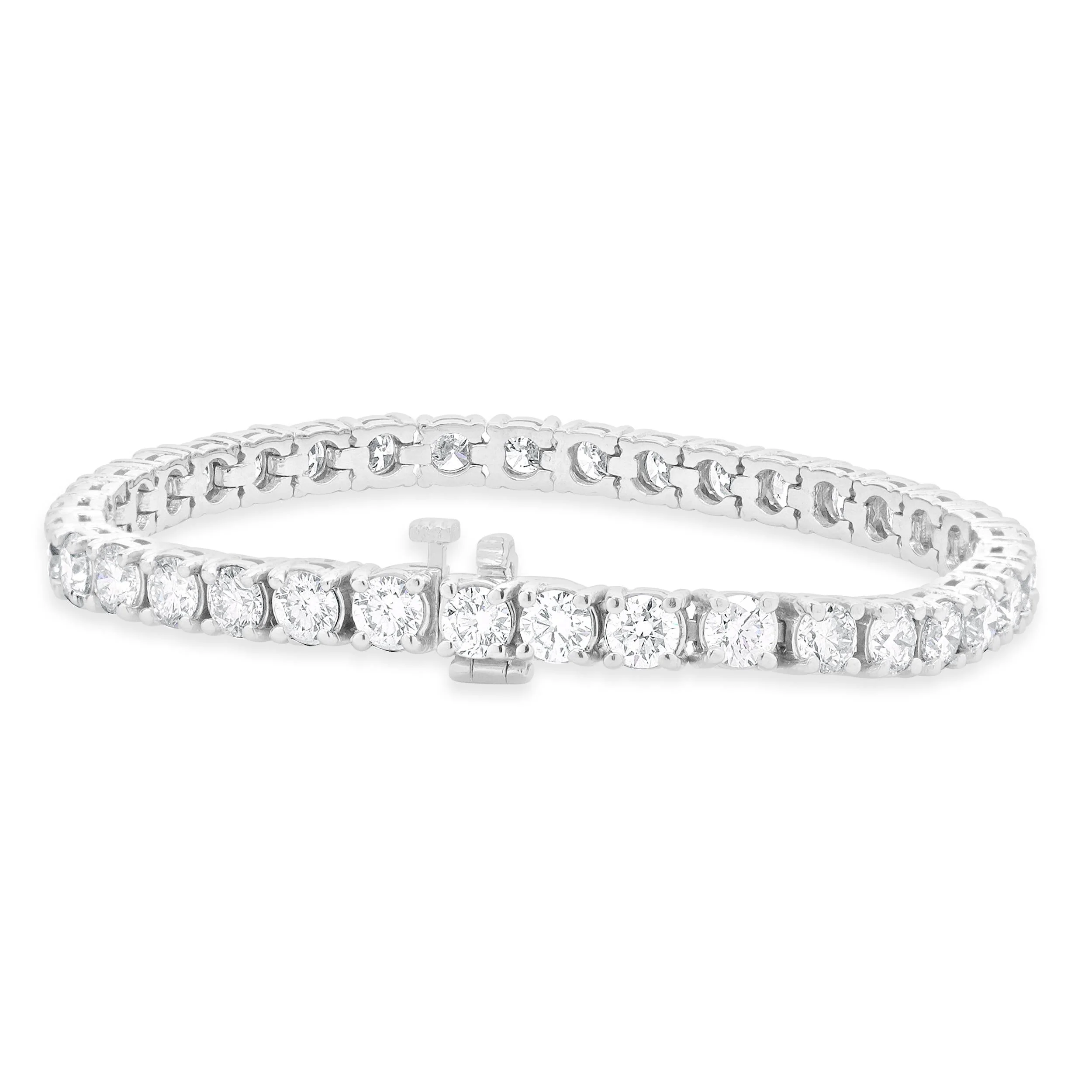 14 Karat White Gold Diamond Inline Tennis Bracelet - Image 3