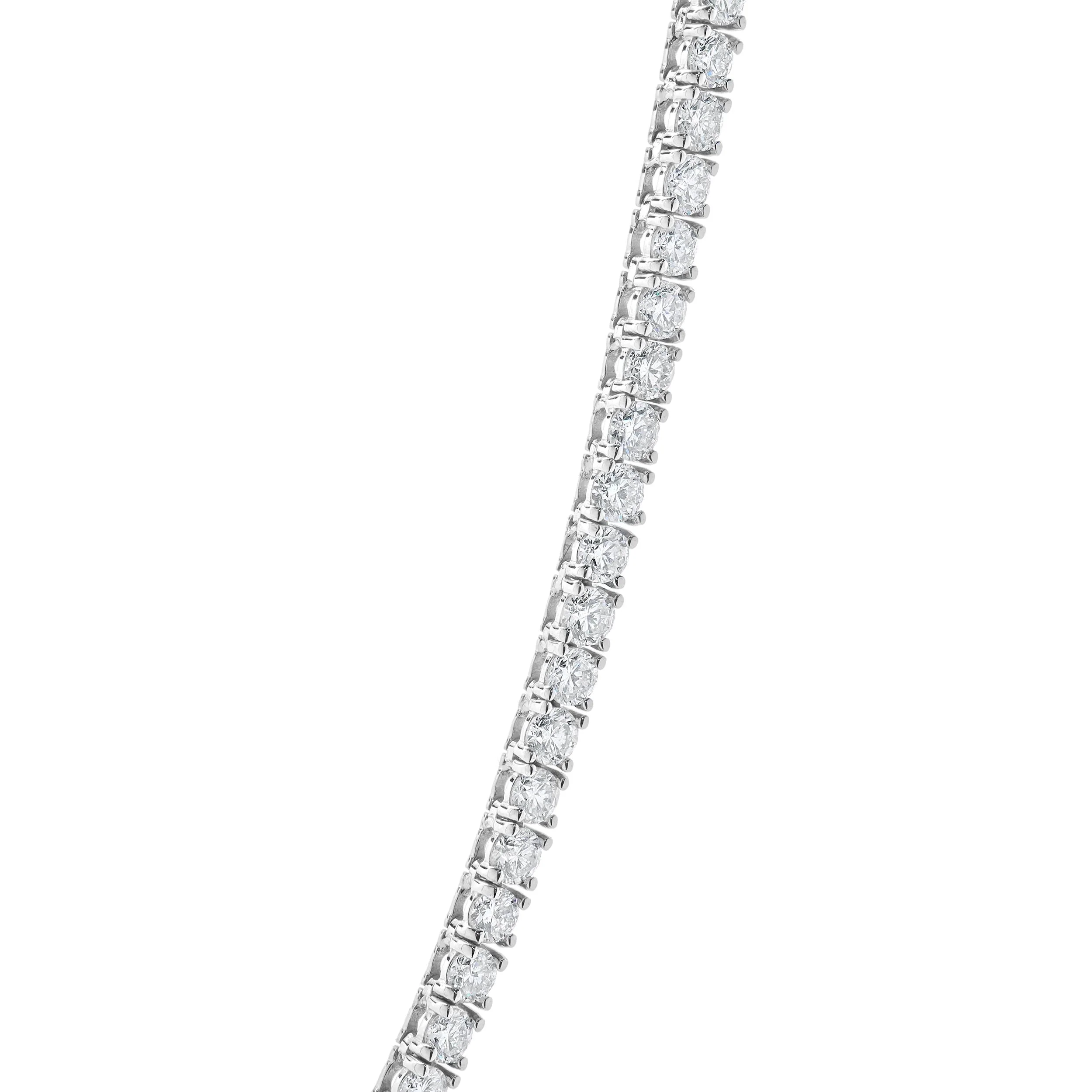 14 Karat White Gold Diamond Inline Tennis Necklace - Image 2