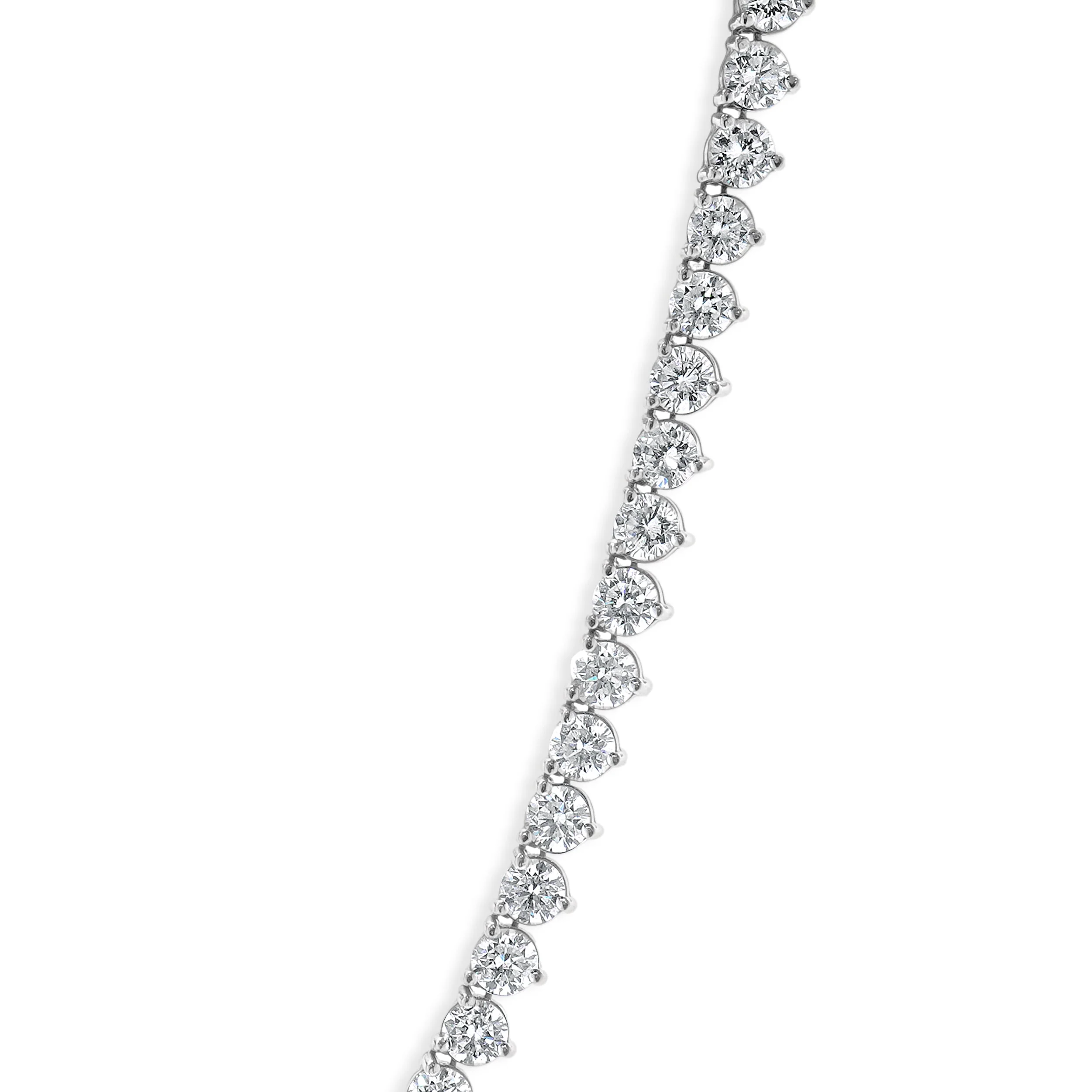 14 Karat White Gold Diamond Inline Tennis Necklace - Image 3