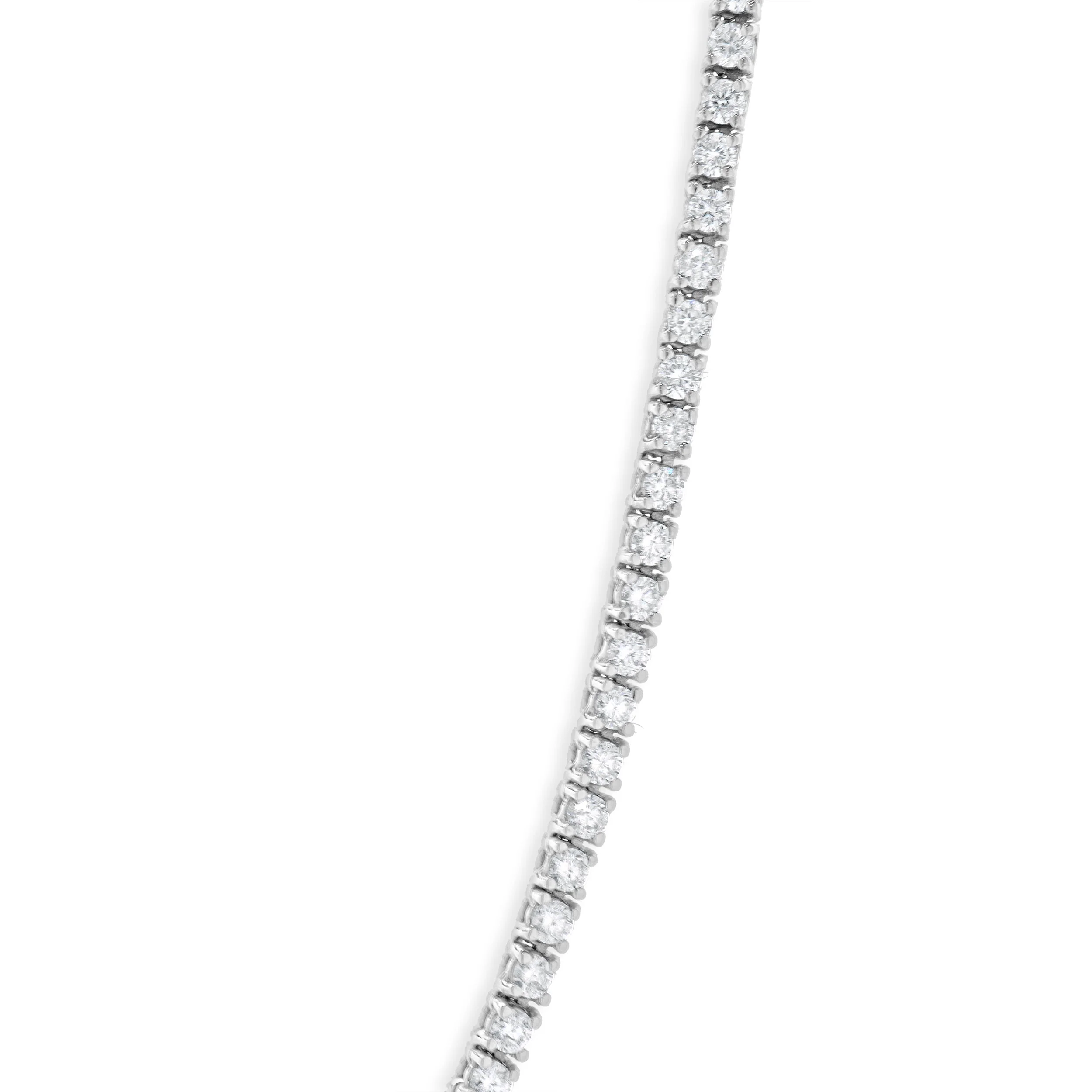 14 Karat White Gold Diamond Inline Tennis Necklace with Adjuster - Image 2