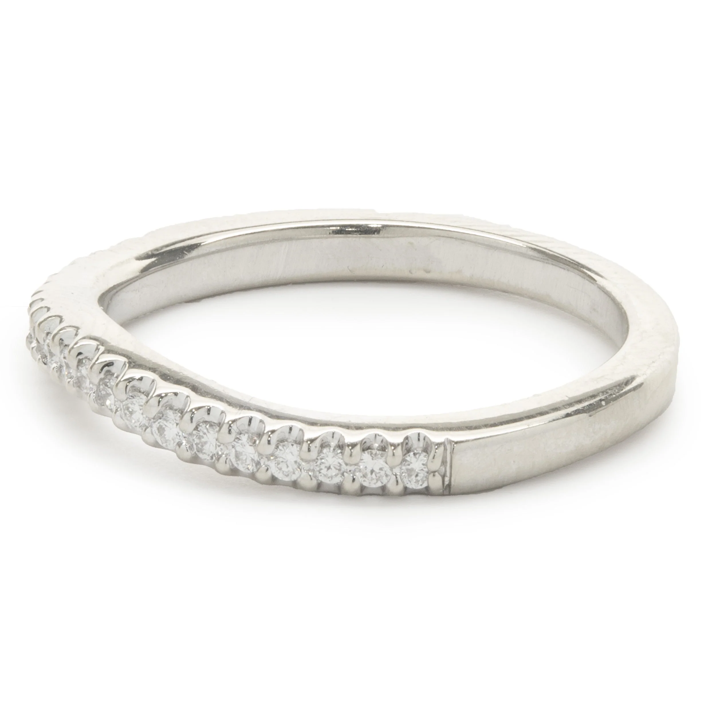 14 Karat White Gold Diamond Wave Band - Image 4