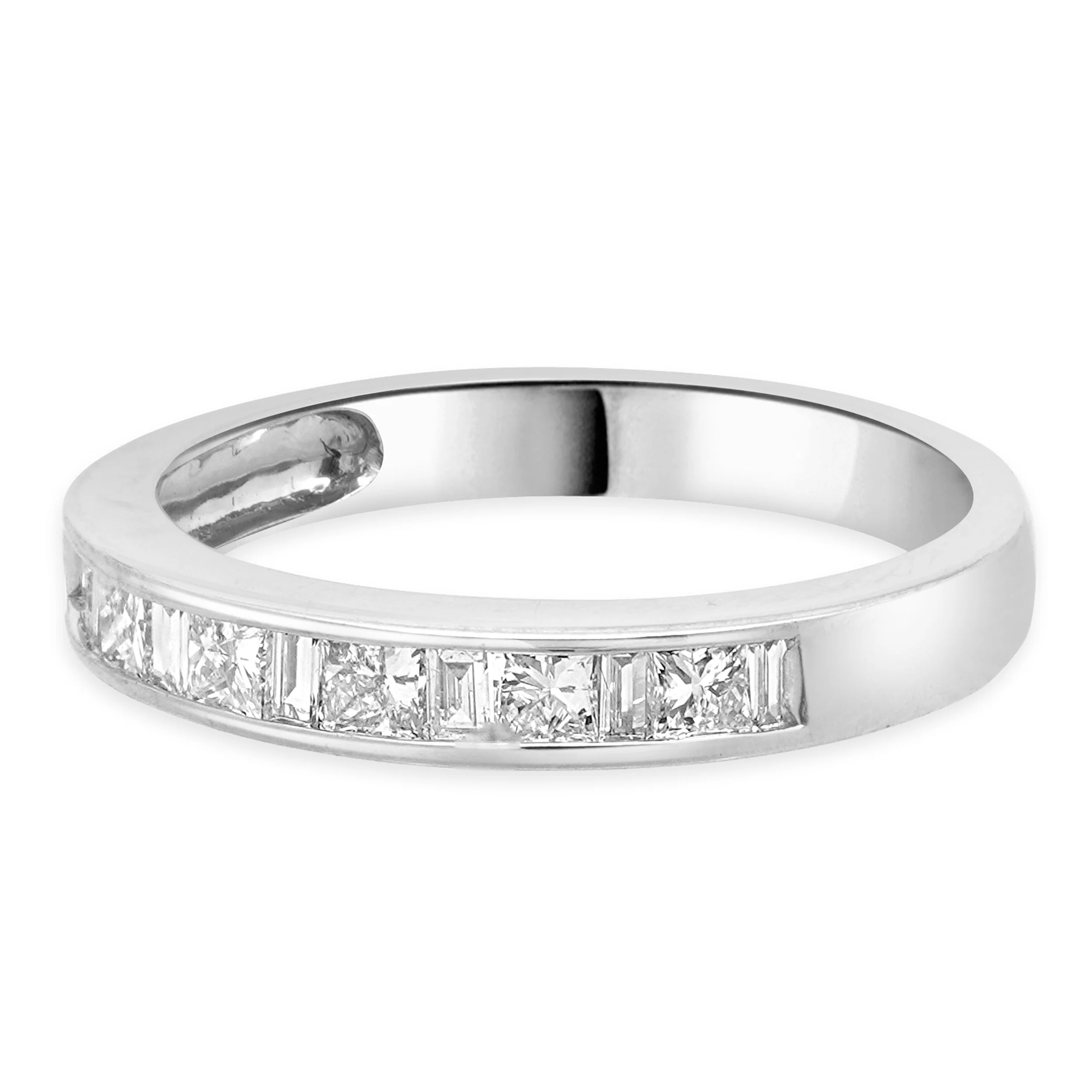14 Karat White Gold Diamond Wedding Band - Image 2