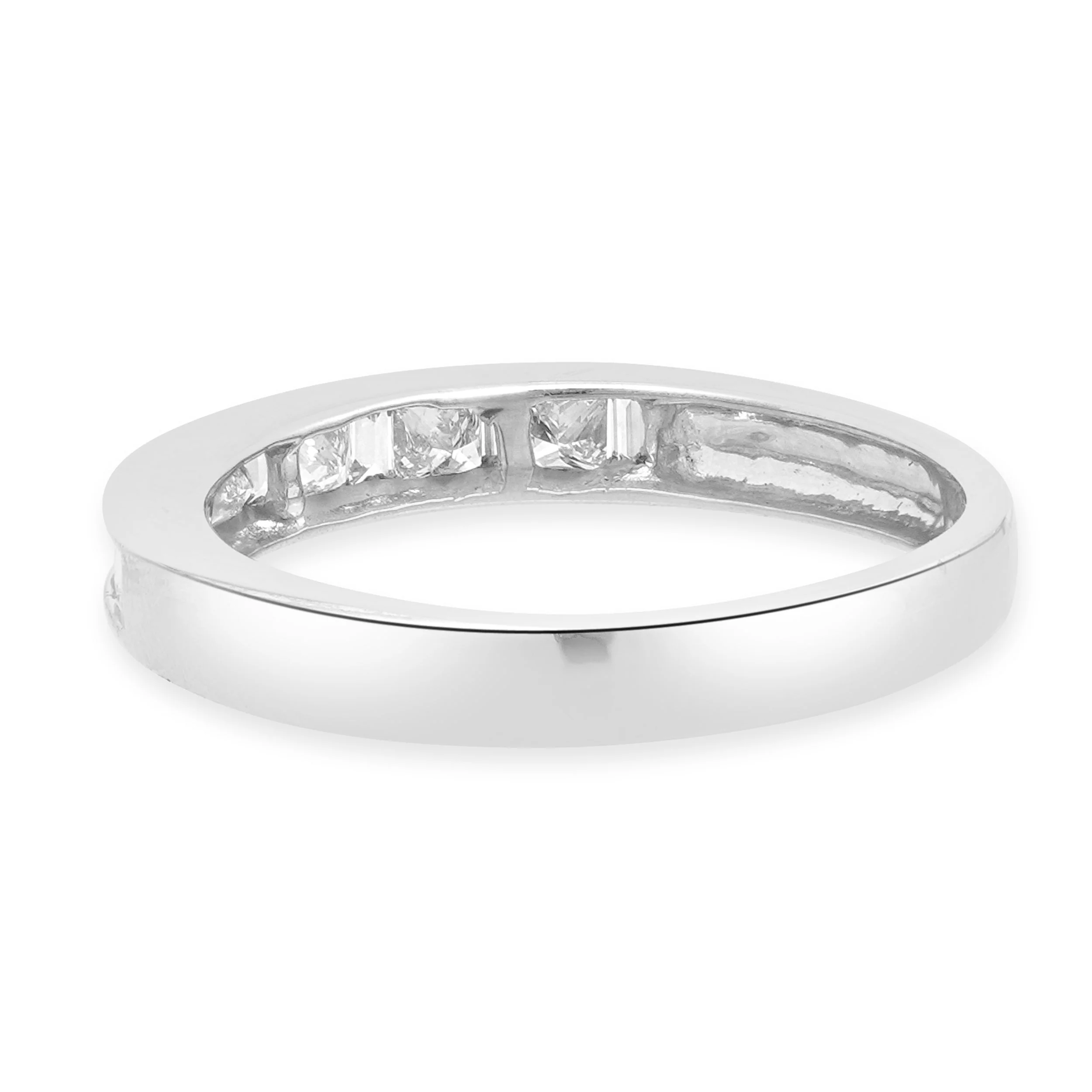 14 Karat White Gold Diamond Wedding Band - Image 4