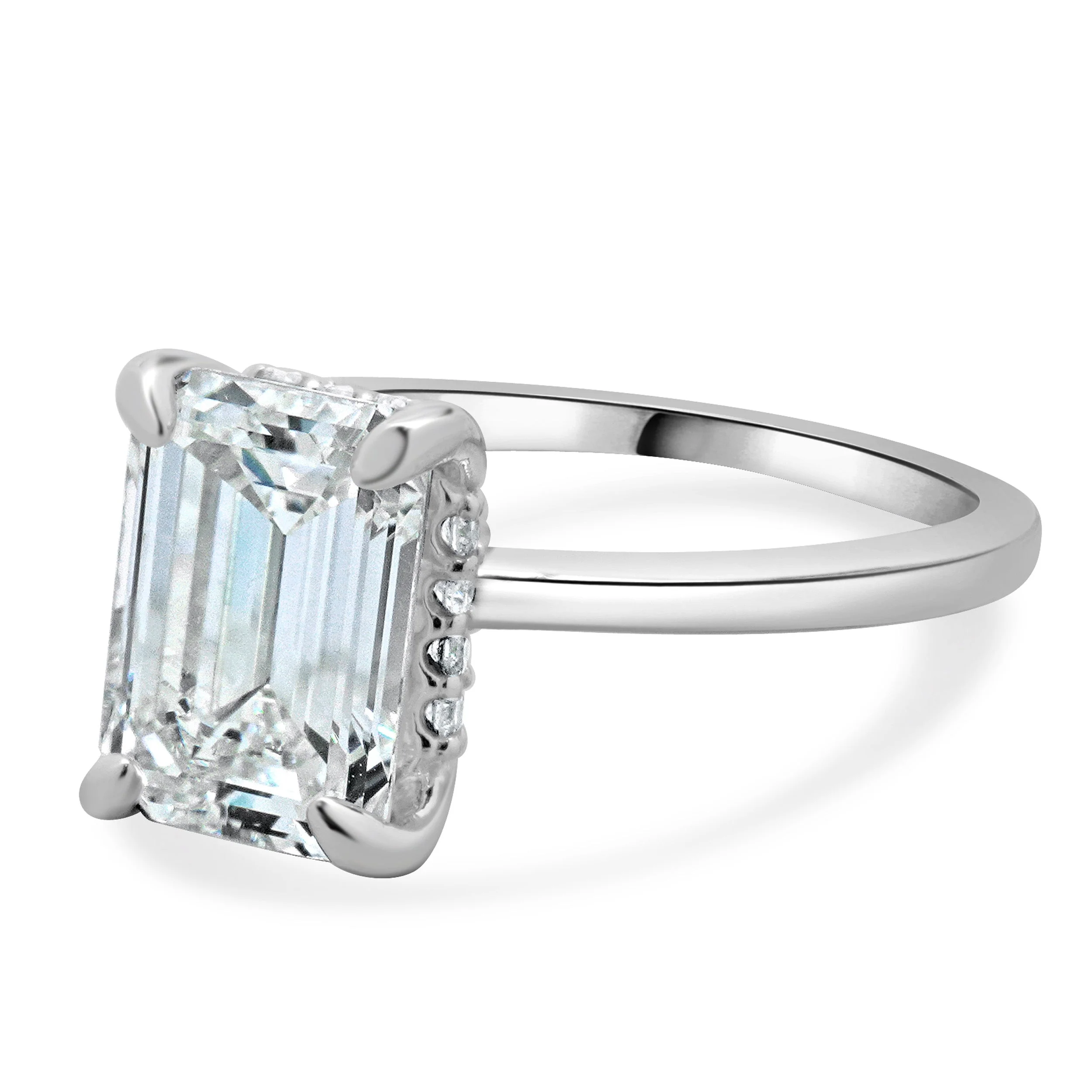 14 Karat White Gold Emerald Cut Diamond Engagement Ring - Image 4