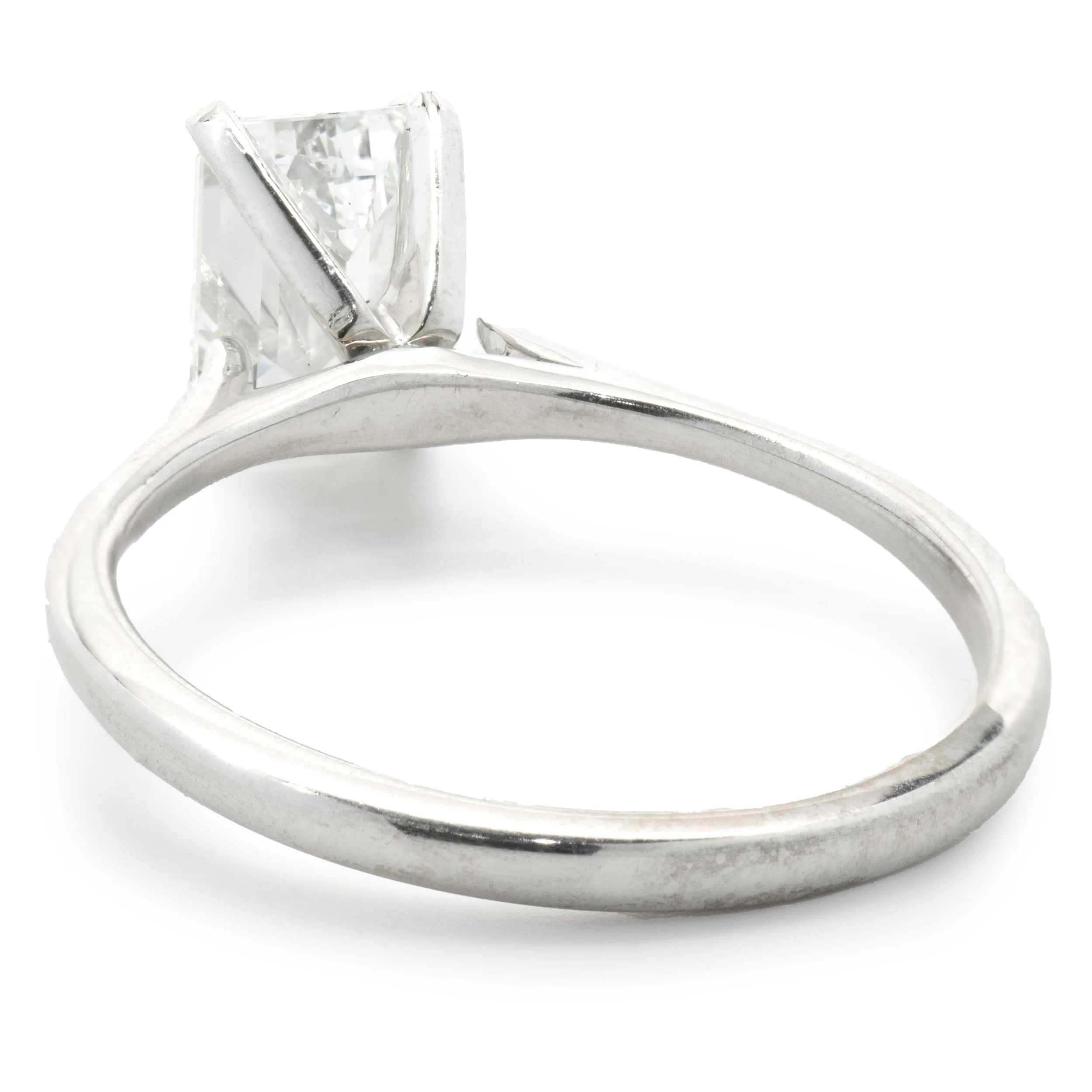 14 Karat White Gold Emerald Cut Diamond Engagement Ring - Image 3