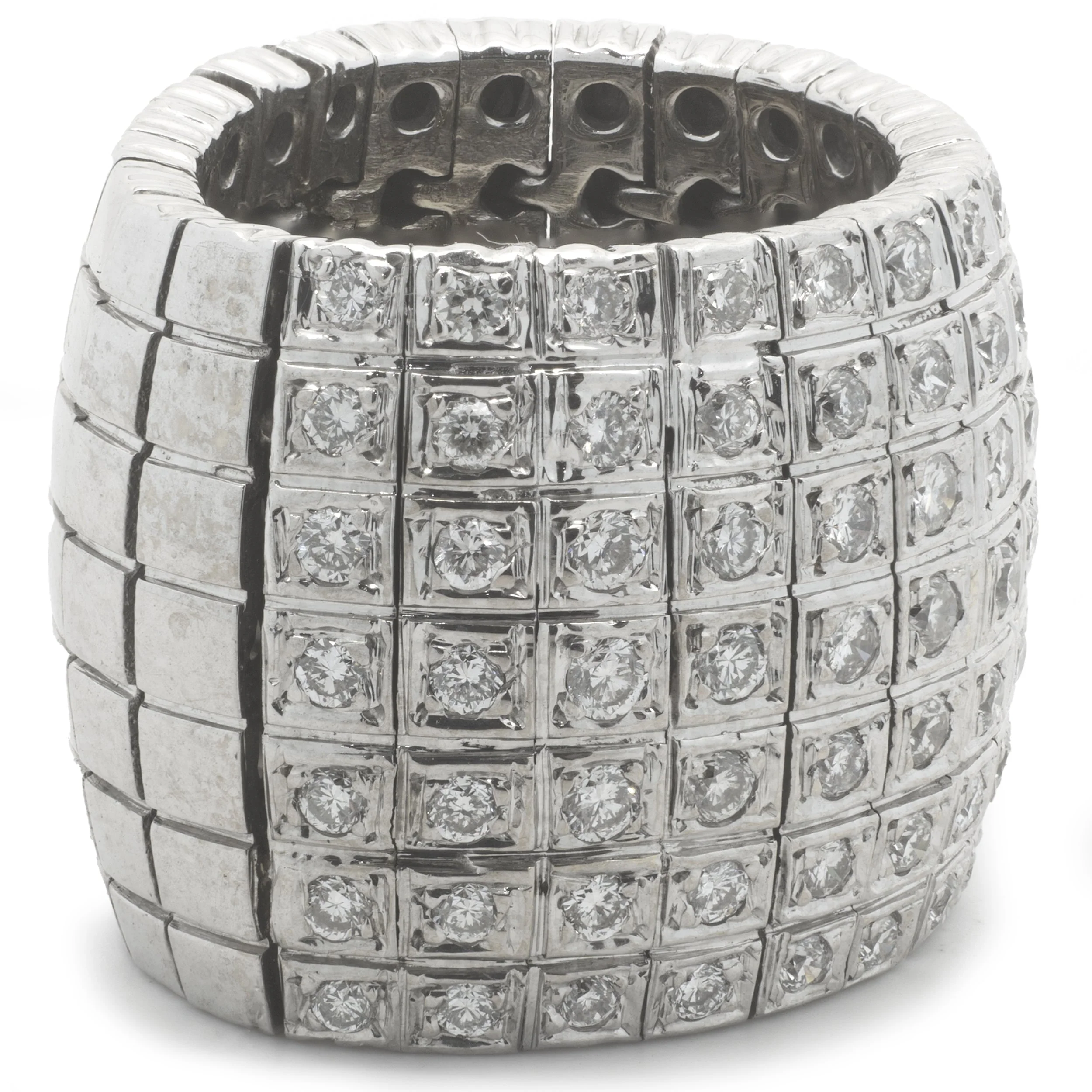 14 Karat White Gold Flexible Diamond Cigar Band - Image 2