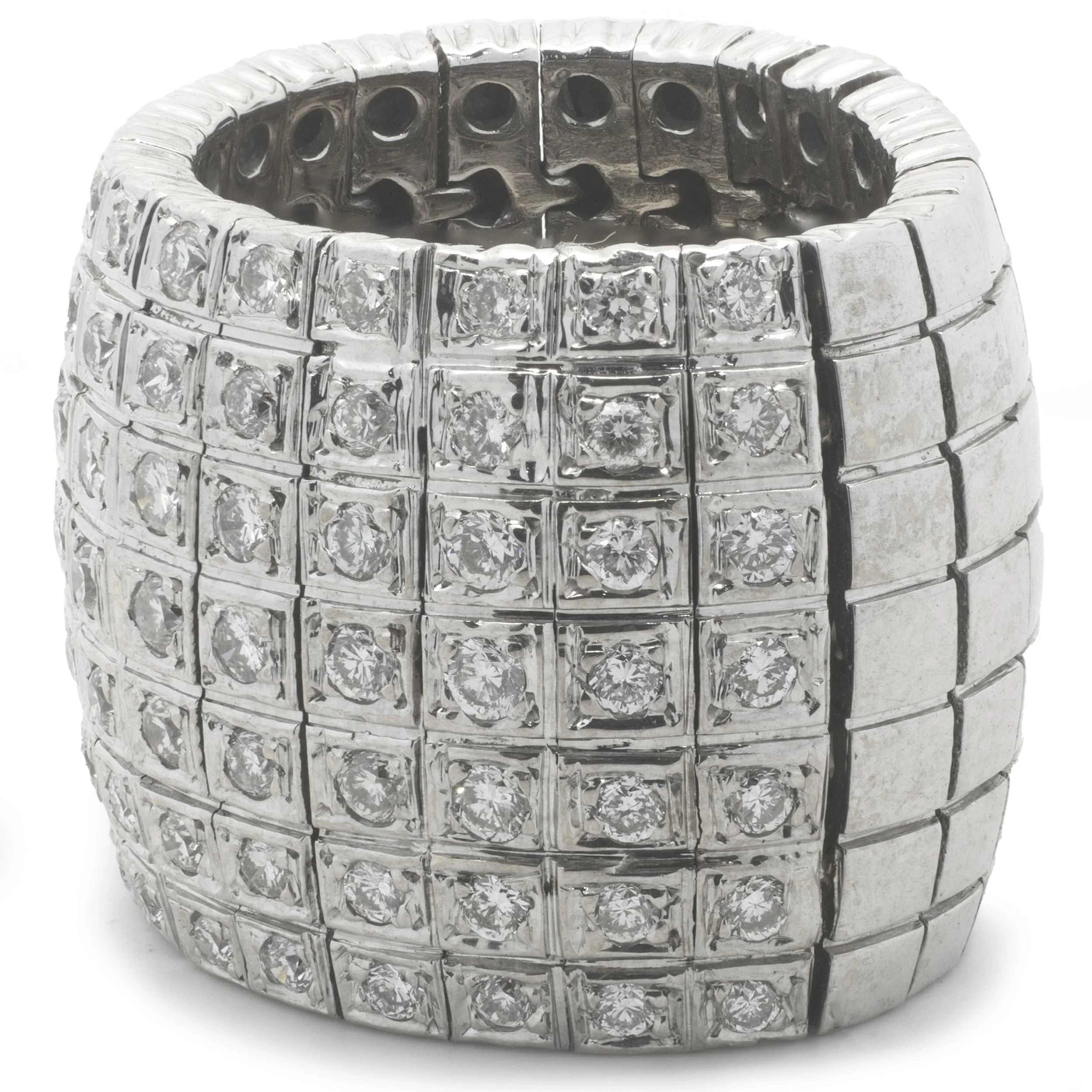 14 Karat White Gold Flexible Diamond Cigar Band - Image 3