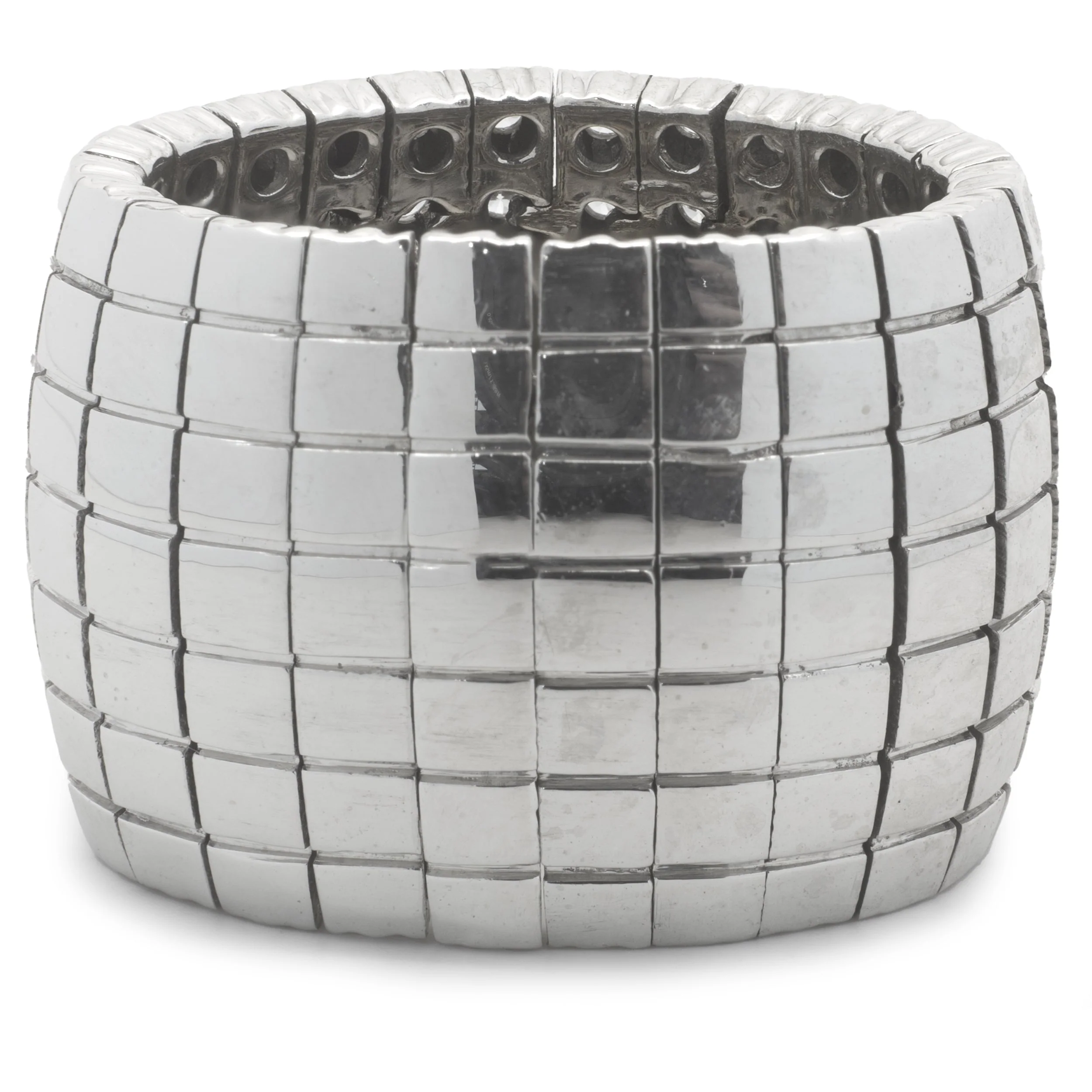 14 Karat White Gold Flexible Diamond Cigar Band - Image 4