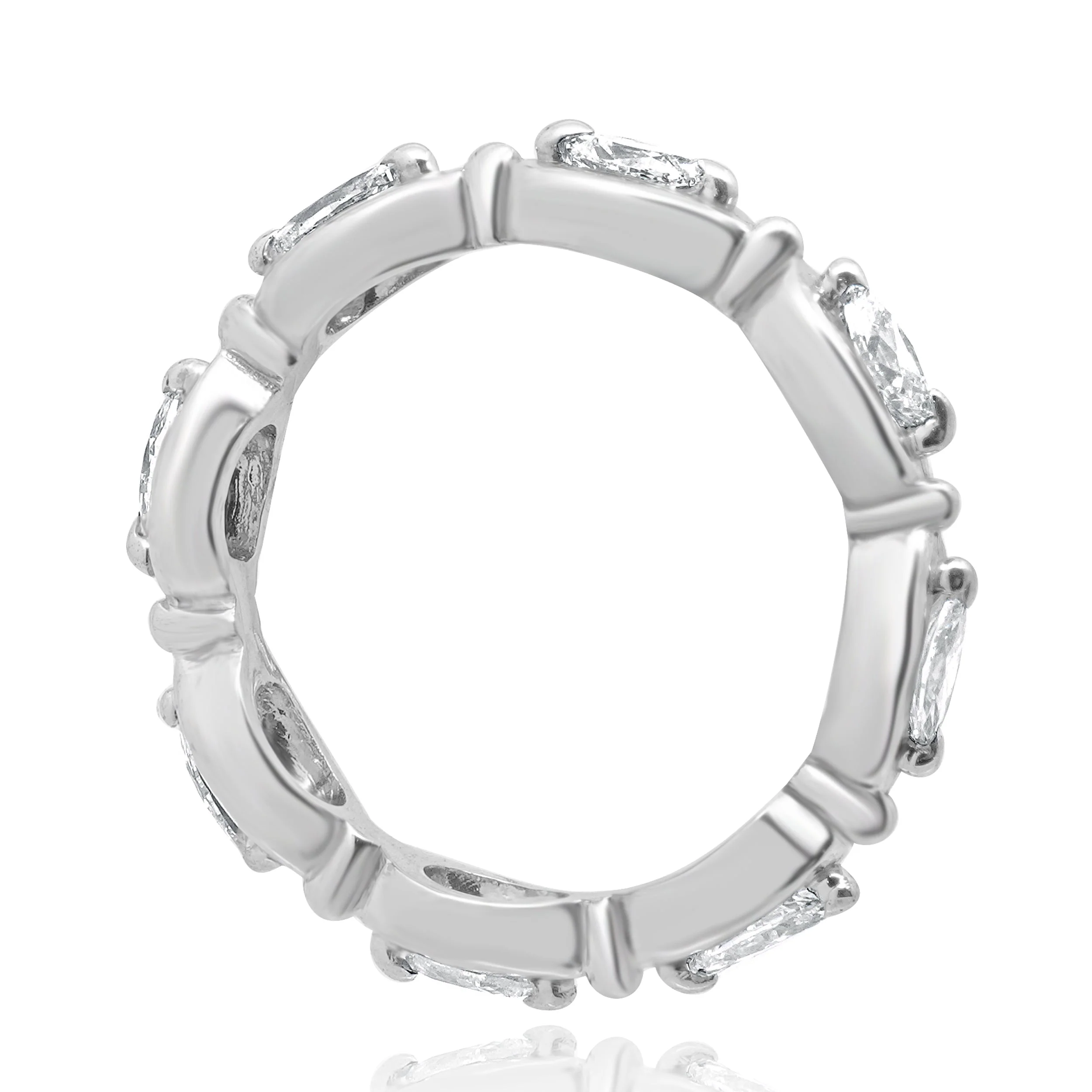 14 Karat White Gold Marquise Diamond Eternity Band - Image 3