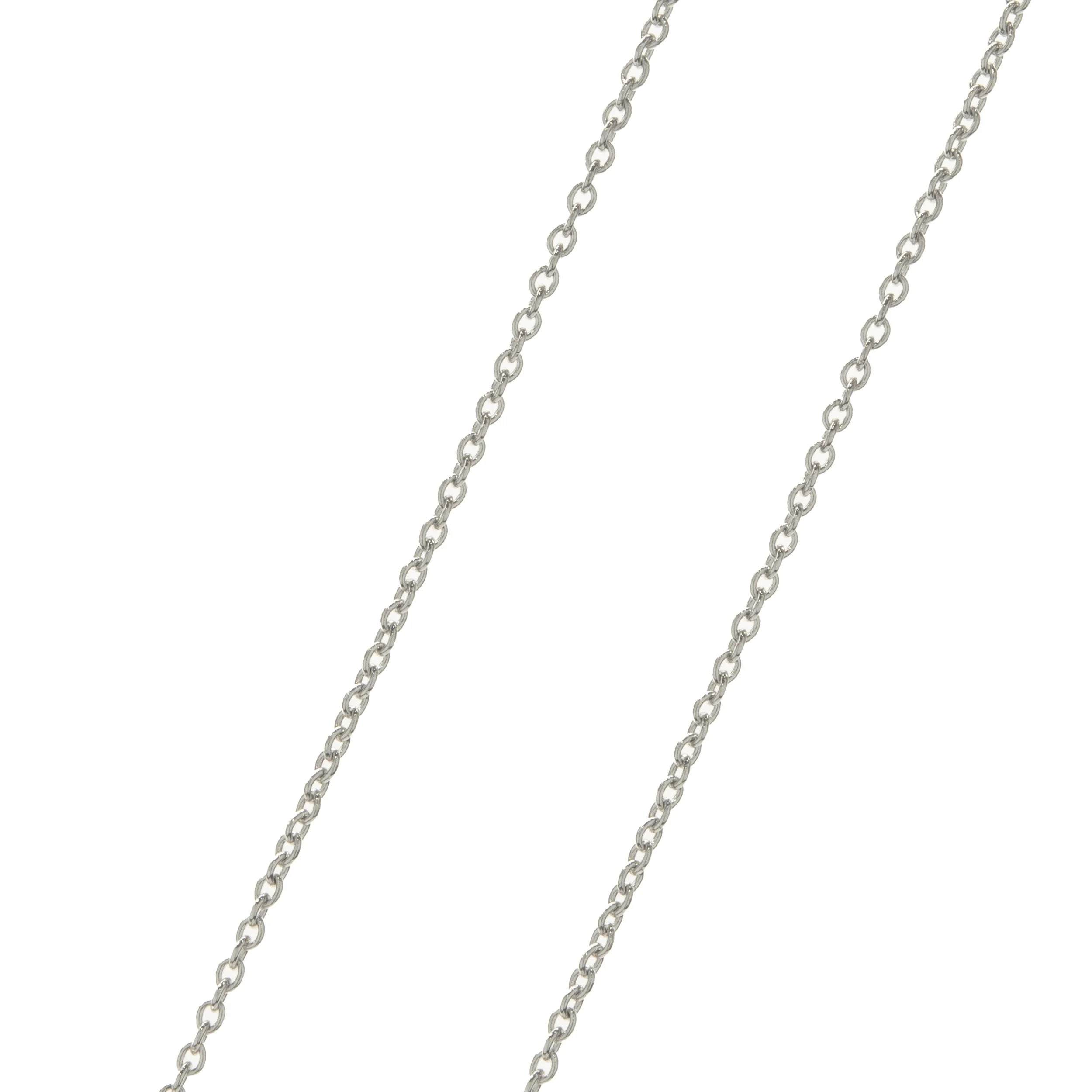 14 Karat White Gold Multi Shape Mosaic Set Diamond Drop Necklace - Image 3