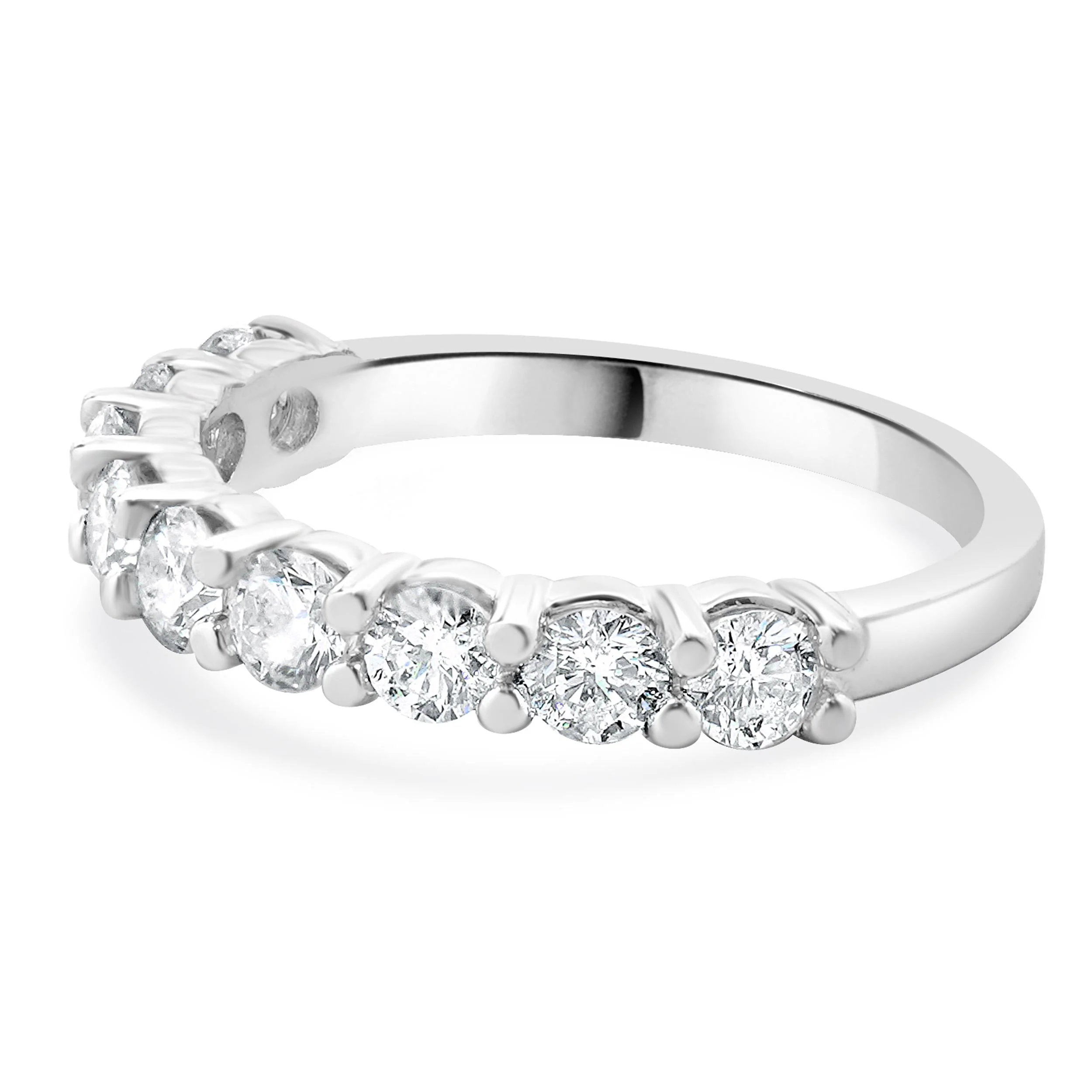 14 Karat White Gold Nine Diamond Band - Image 2