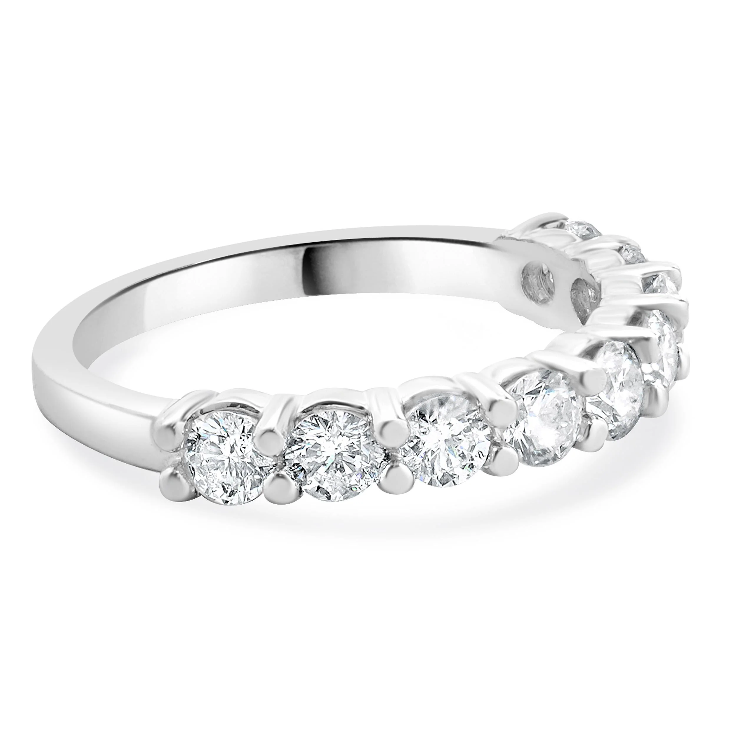 14 Karat White Gold Nine Diamond Band - Image 4