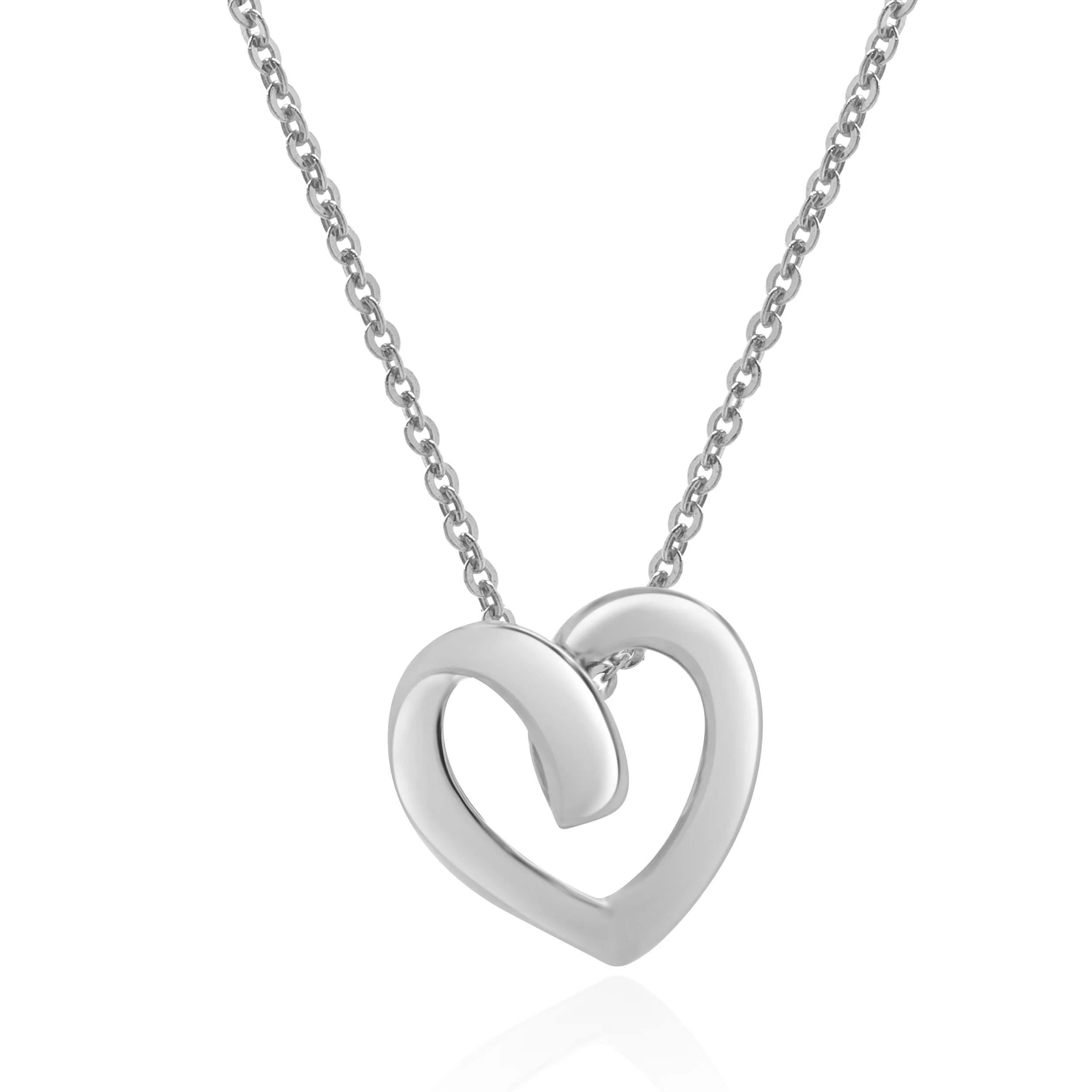 14 Karat White Gold Open Heart Necklace - Image 2