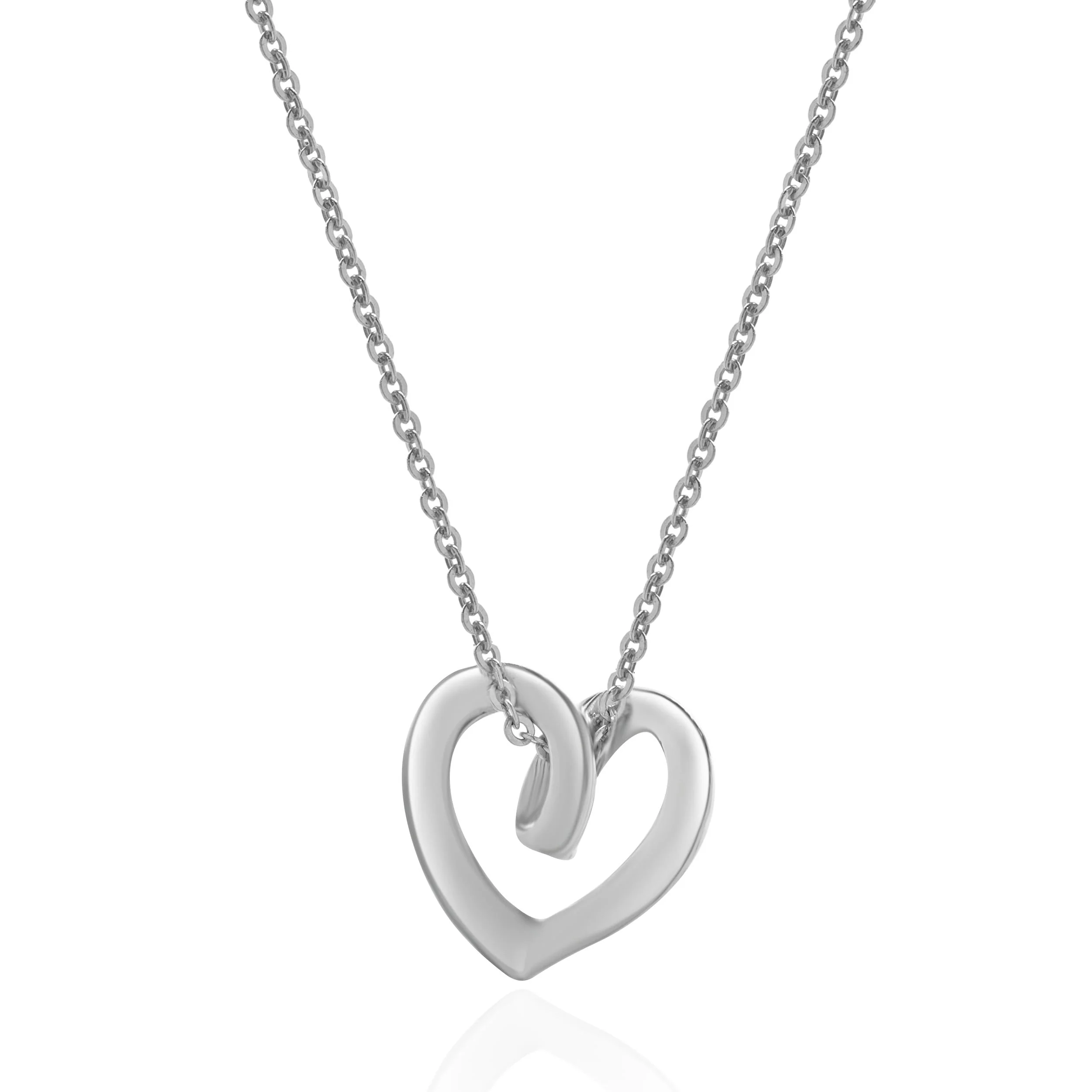14 Karat White Gold Open Heart Necklace - Image 3