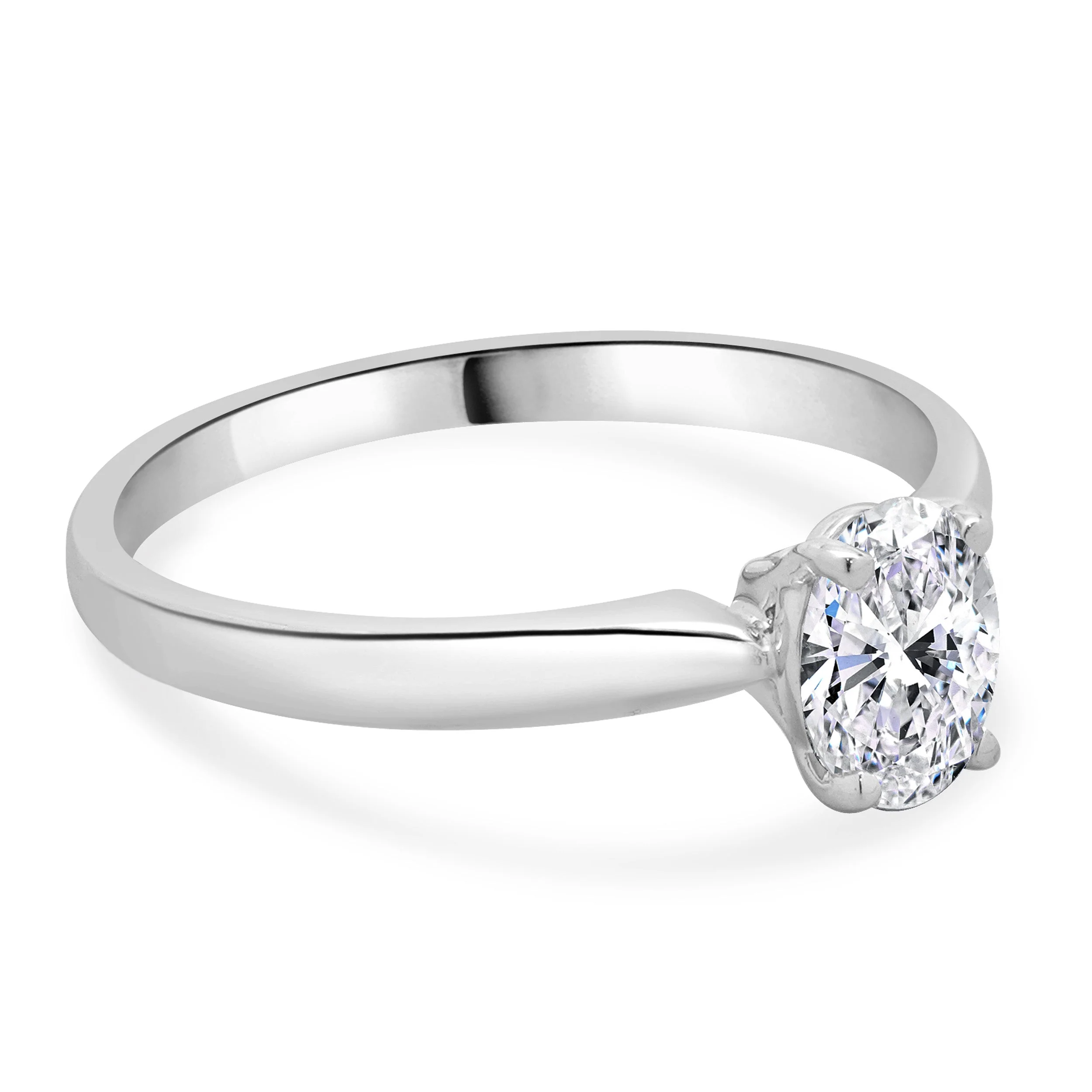 14 Karat White Gold Oval Diamond Engagement Ring - Image 4