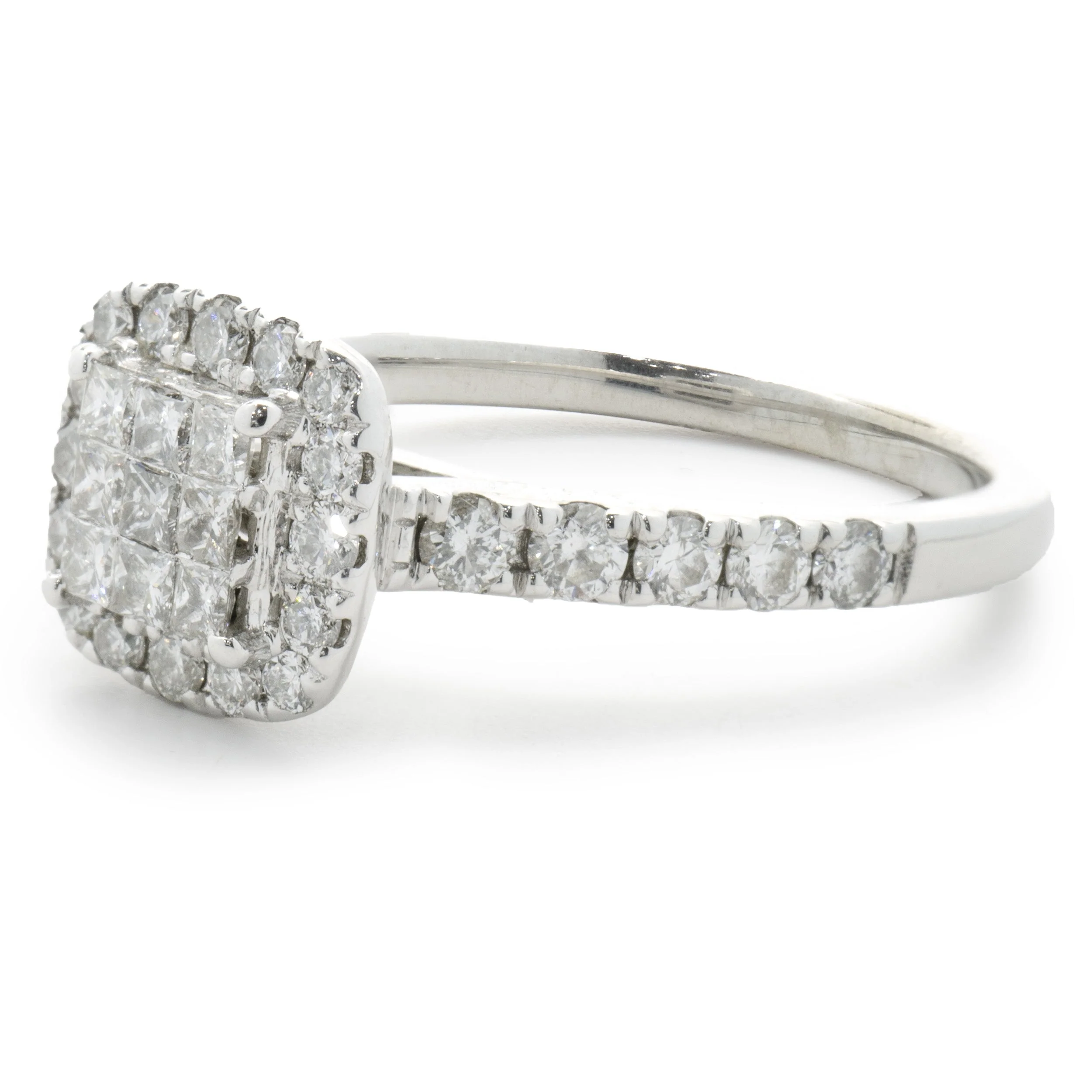 14 Karat White Gold Pave Diamond Engagement Ring - Image 2