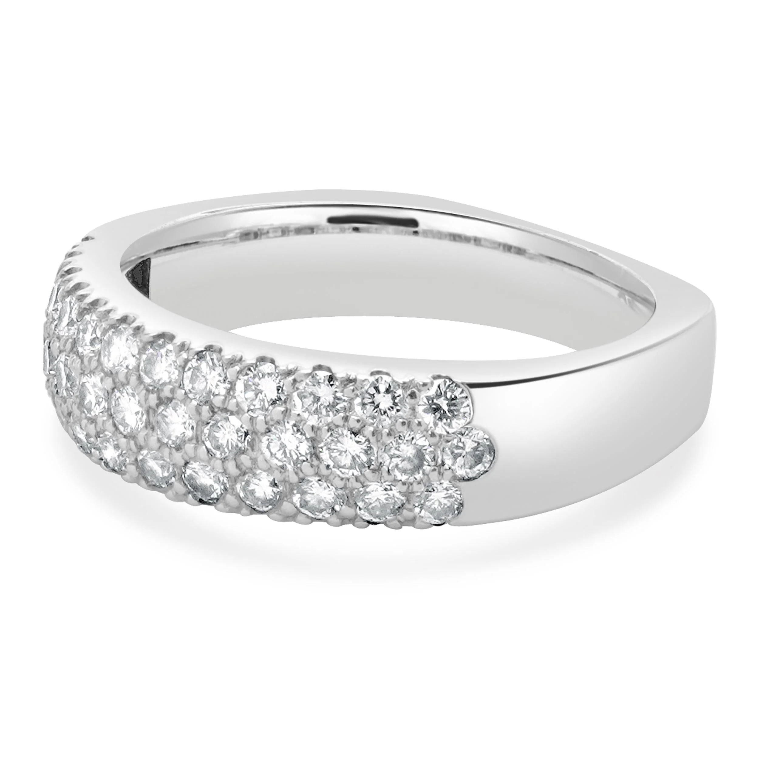 14 Karat White Gold Pave Diamond Euro Shank Ring - Image 2