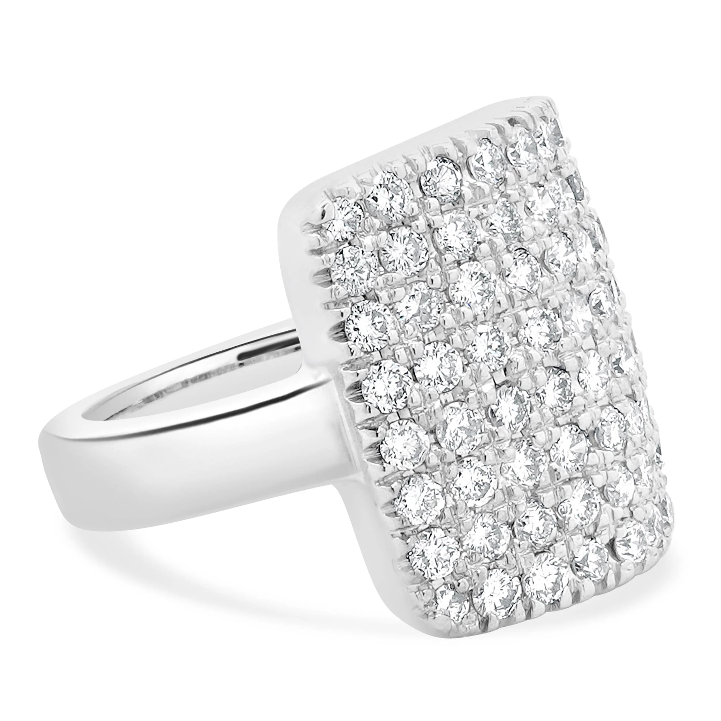 14 Karat White Gold Pave Diamond Rectangular Band - Image 3