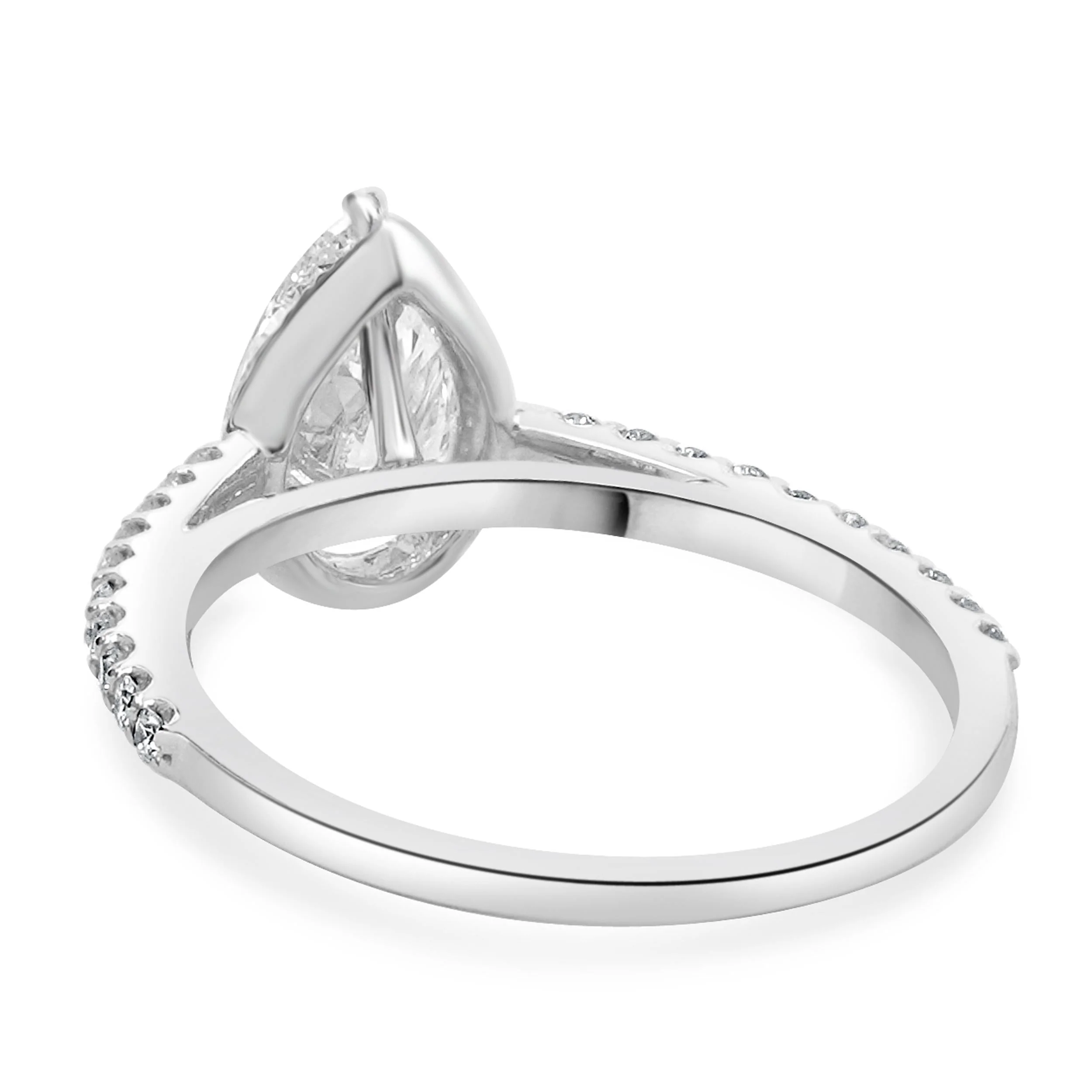 14 Karat White Gold Pear Cut Diamond Engagement Ring - Image 3