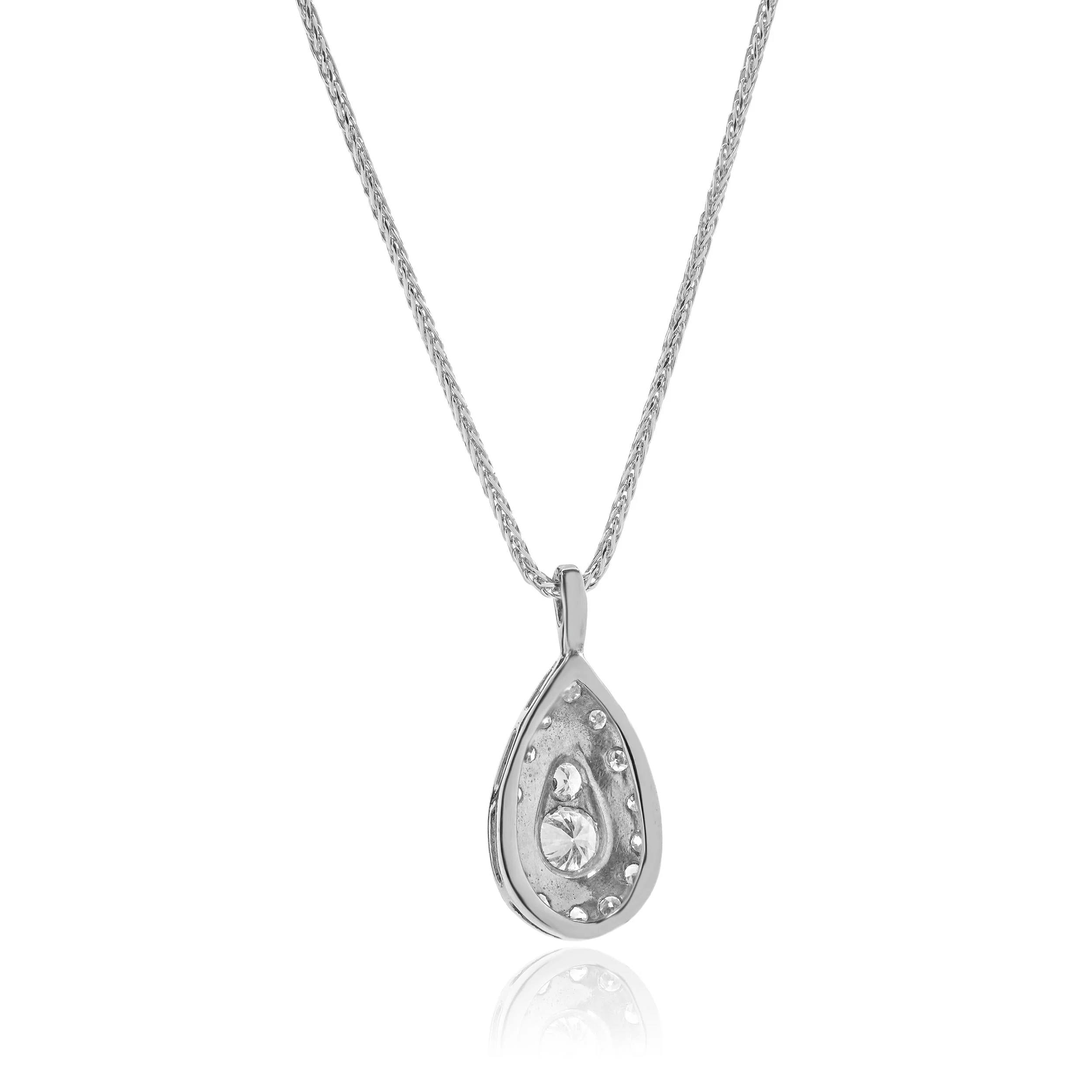 14 Karat White Gold Pear Drop Diamond Necklace - Image 3