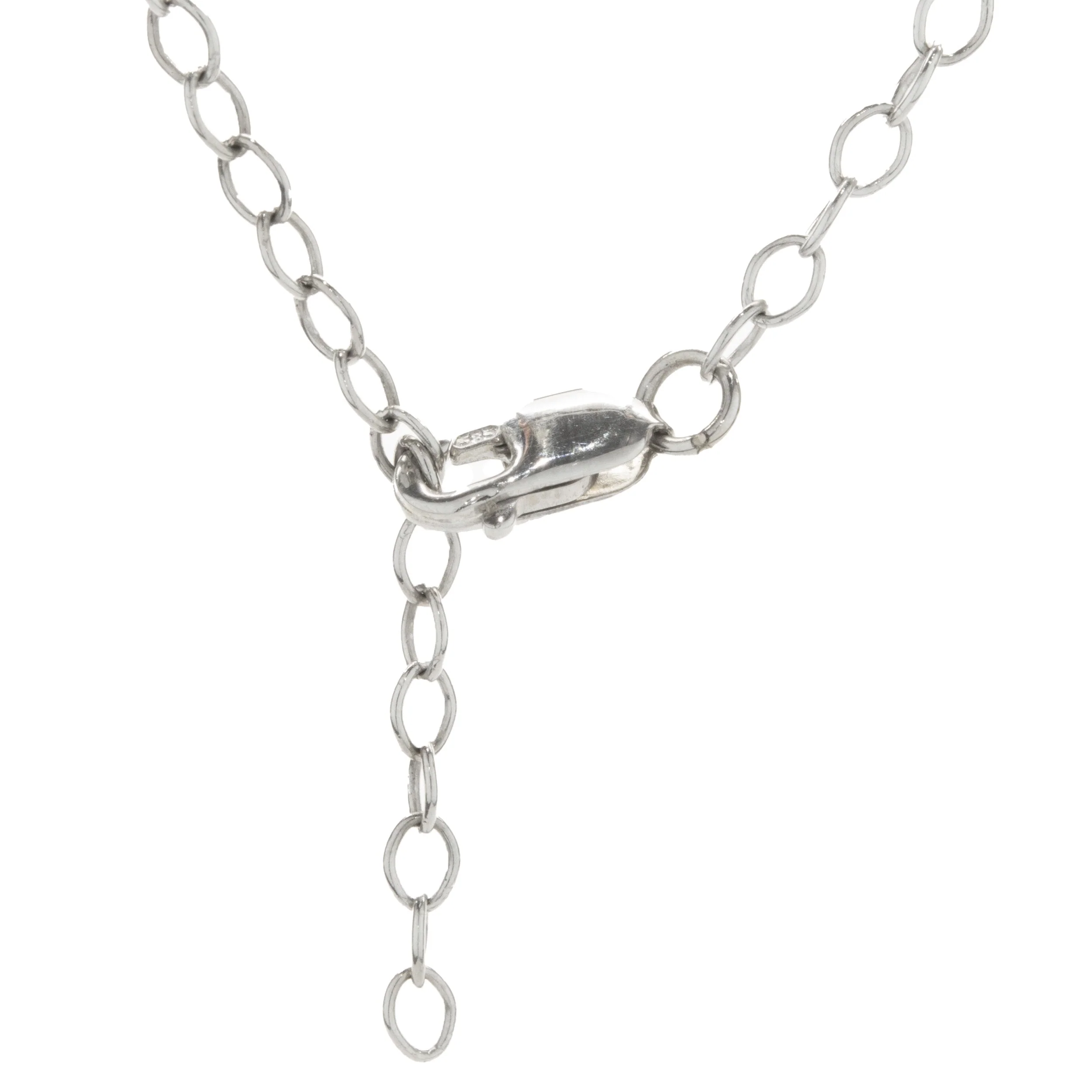 14 Karat White Gold Pink Sapphire Adjustable Choker Necklace - Image 4