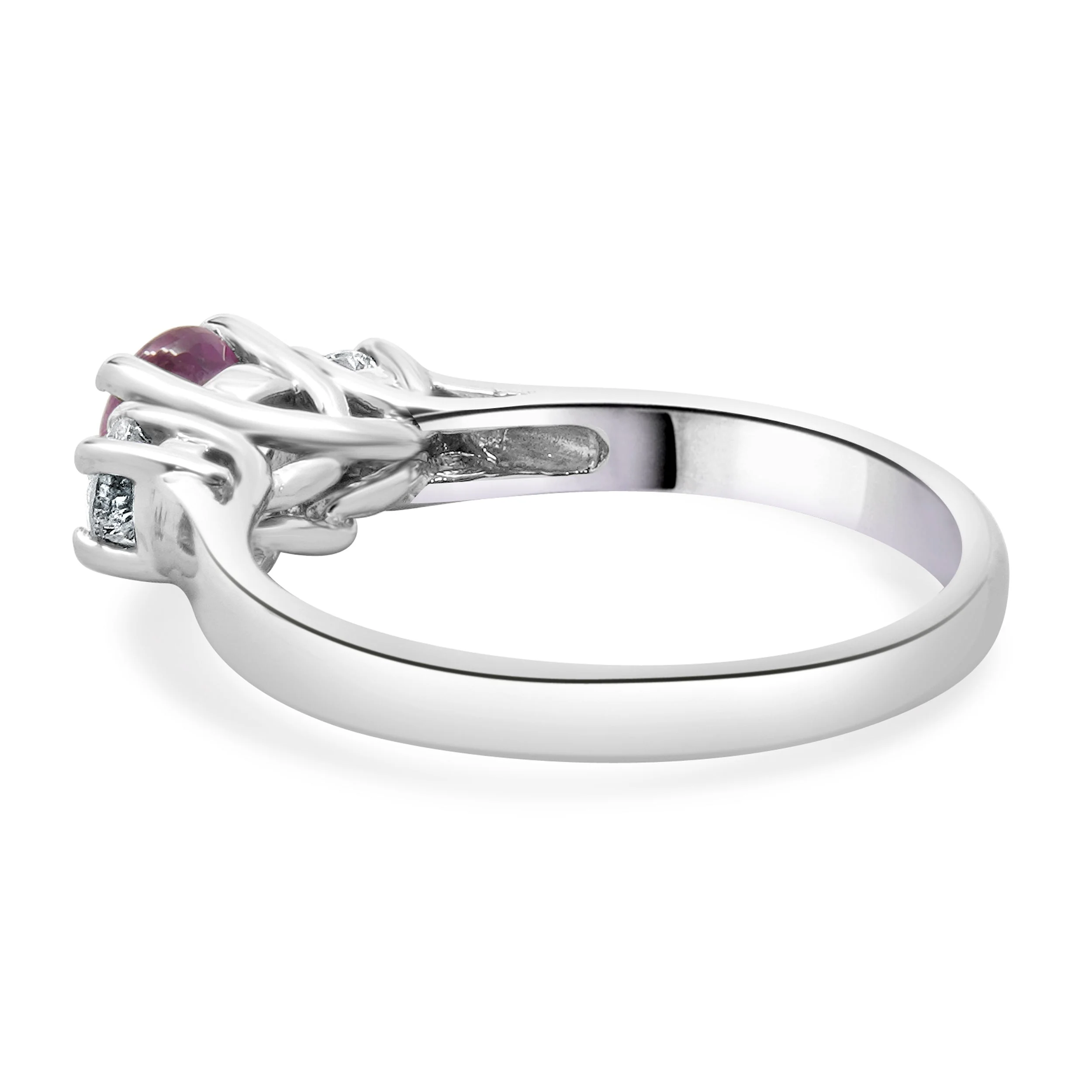 14 Karat White Gold Pink Sapphire and Diamond Ring - Image 3
