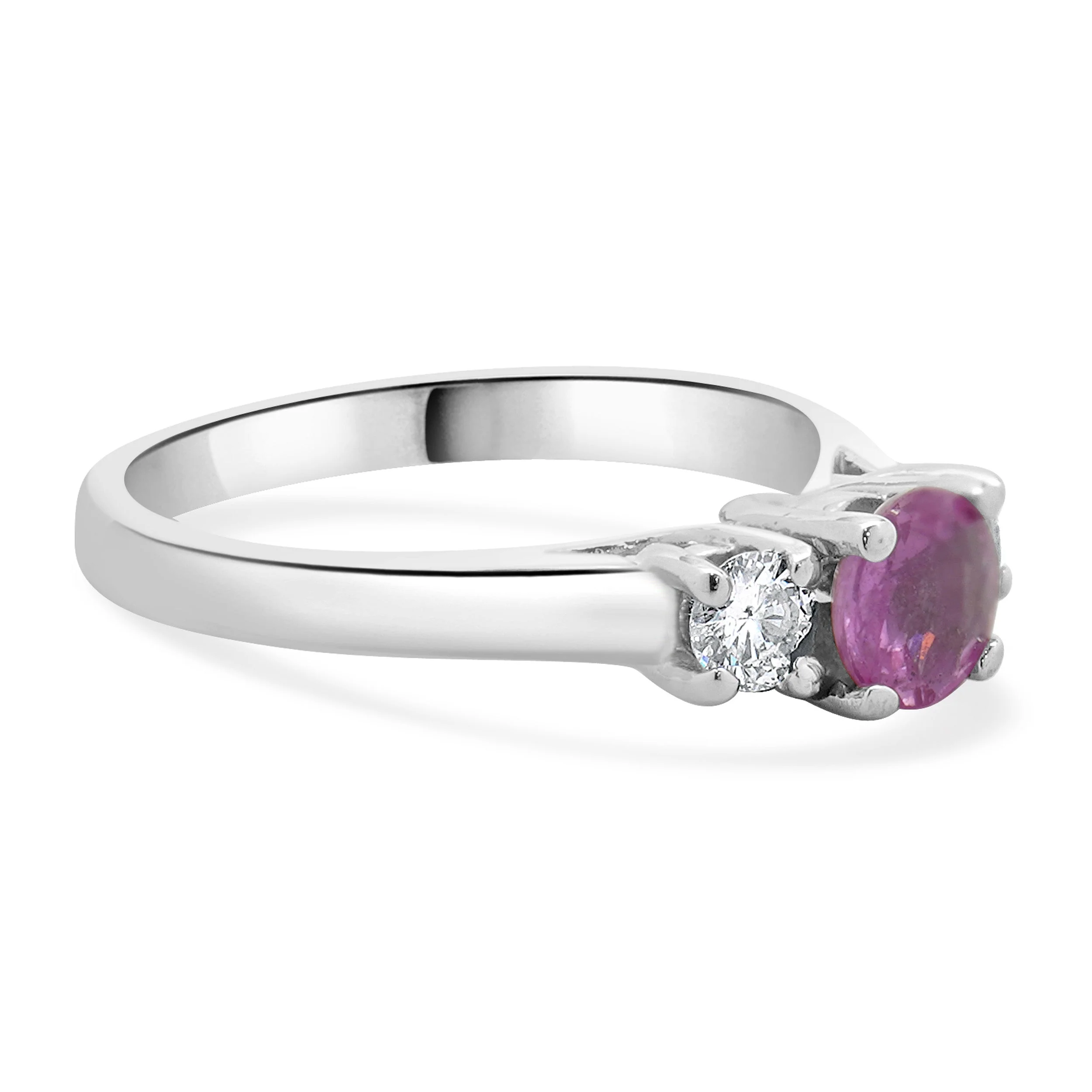 14 Karat White Gold Pink Sapphire and Diamond Ring - Image 4