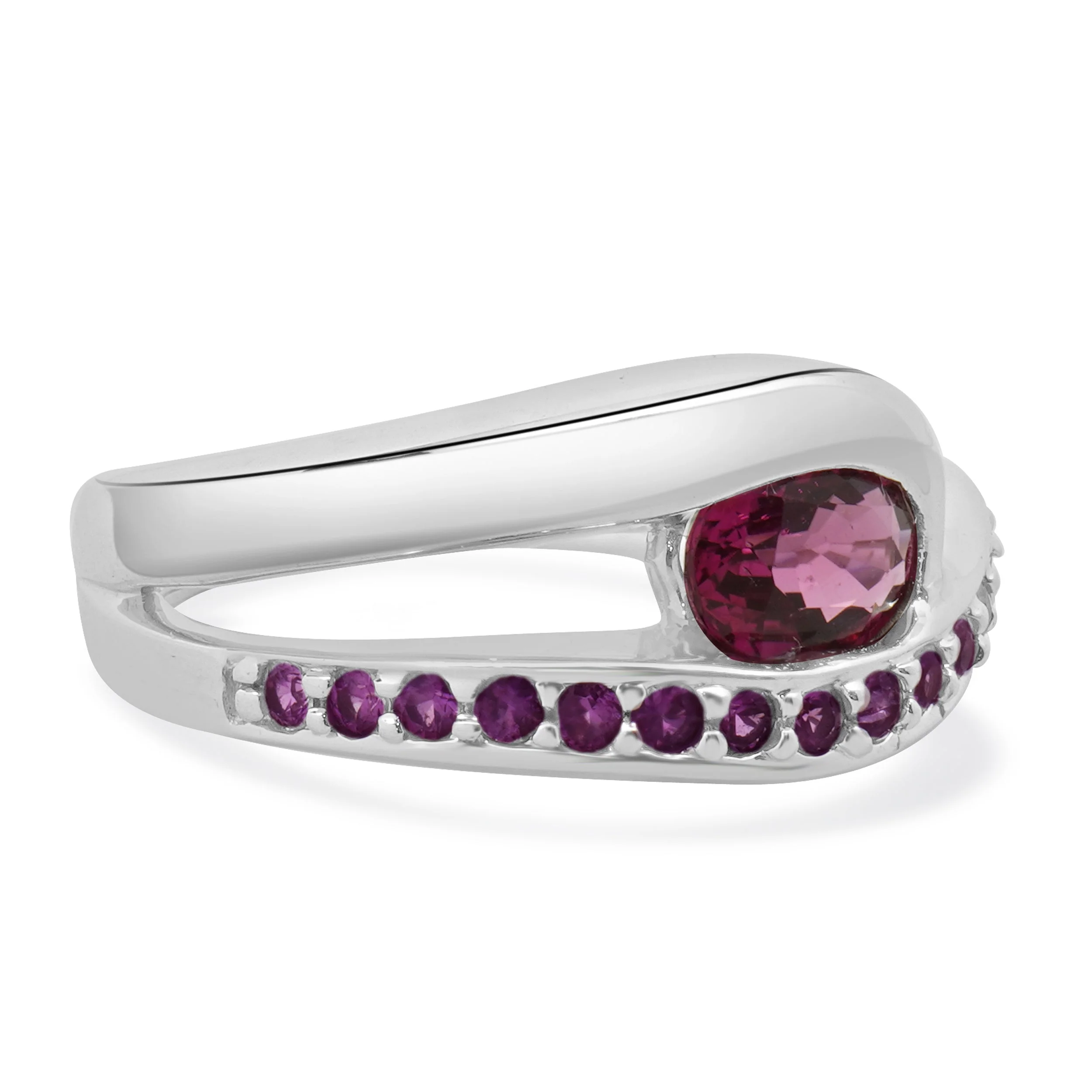 14 Karat White Gold Pink Sapphire Bypass Ring - Image 3