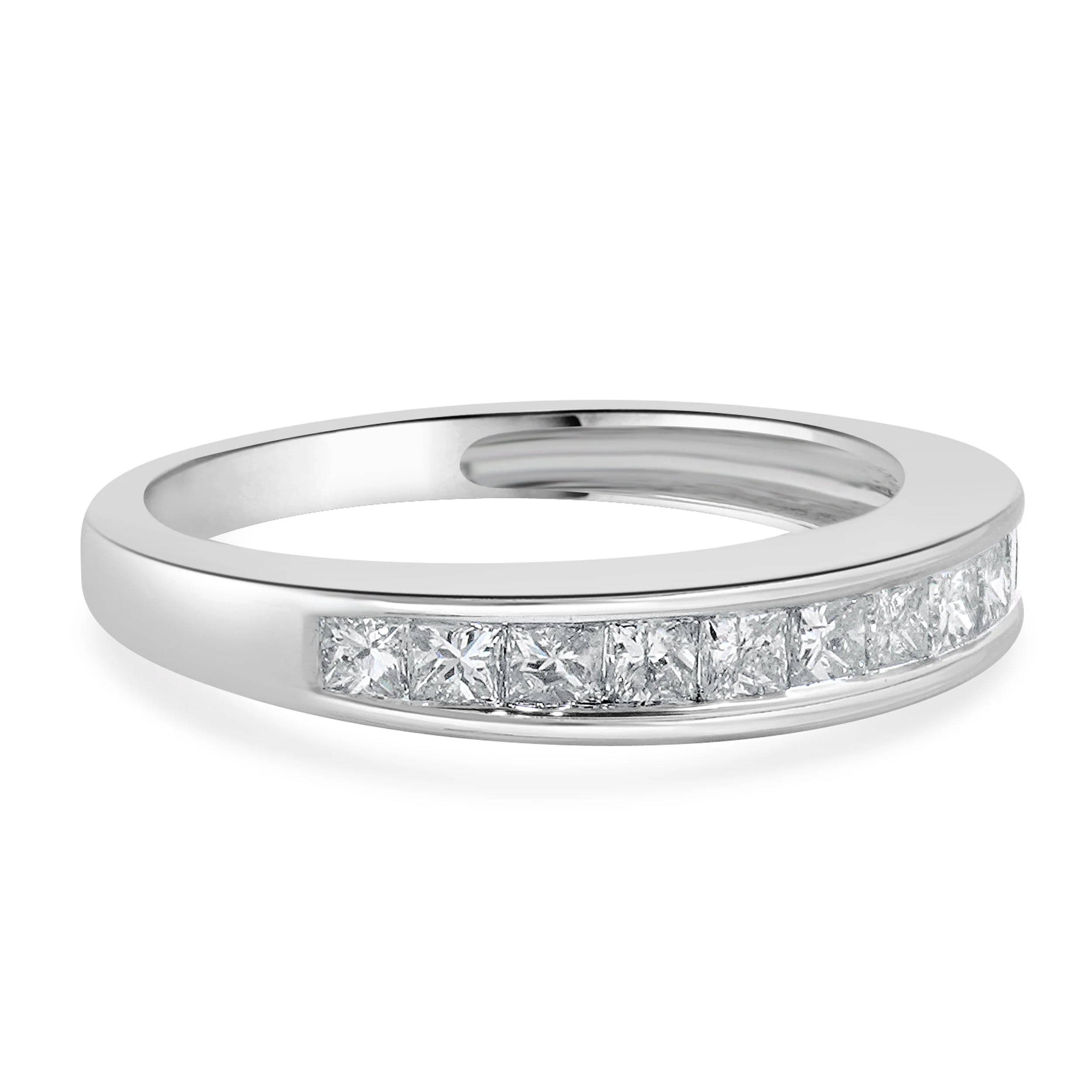 14 Karat White Gold Princess Cut Channel Set Diamond band - Image 2