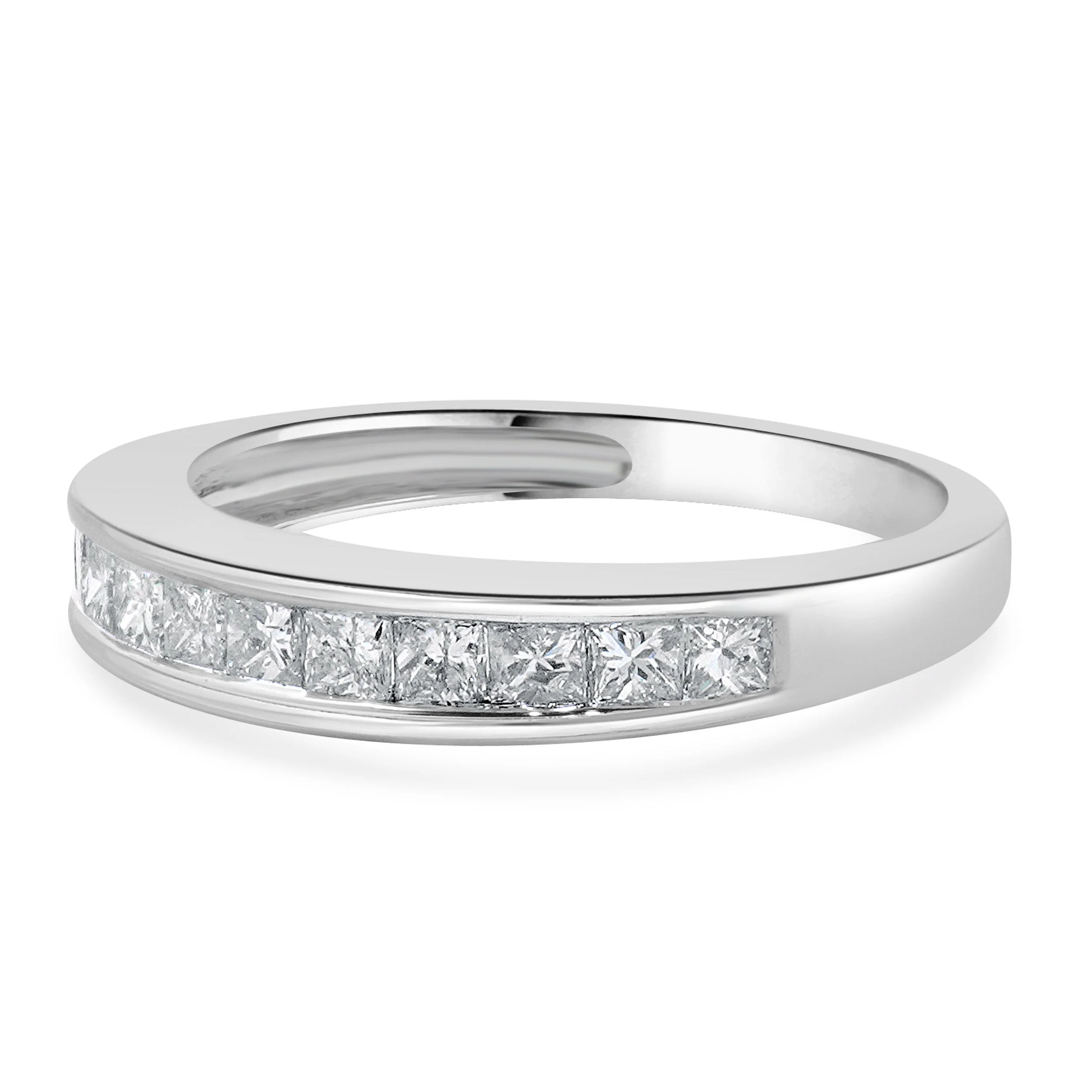 14 Karat White Gold Princess Cut Channel Set Diamond band - Image 4