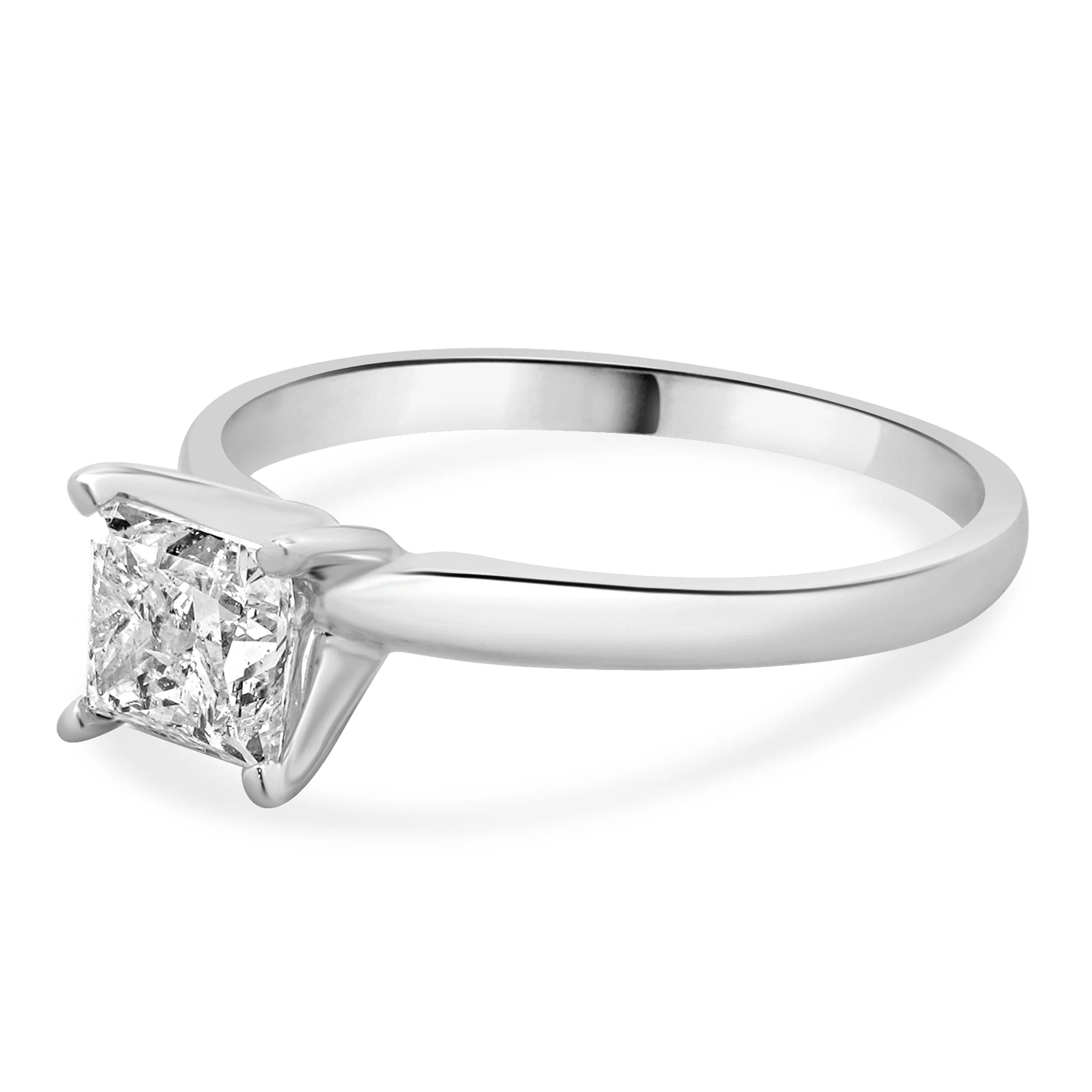 14 Karat White Gold Princess Cut Diamond Engagement Ring - Image 2