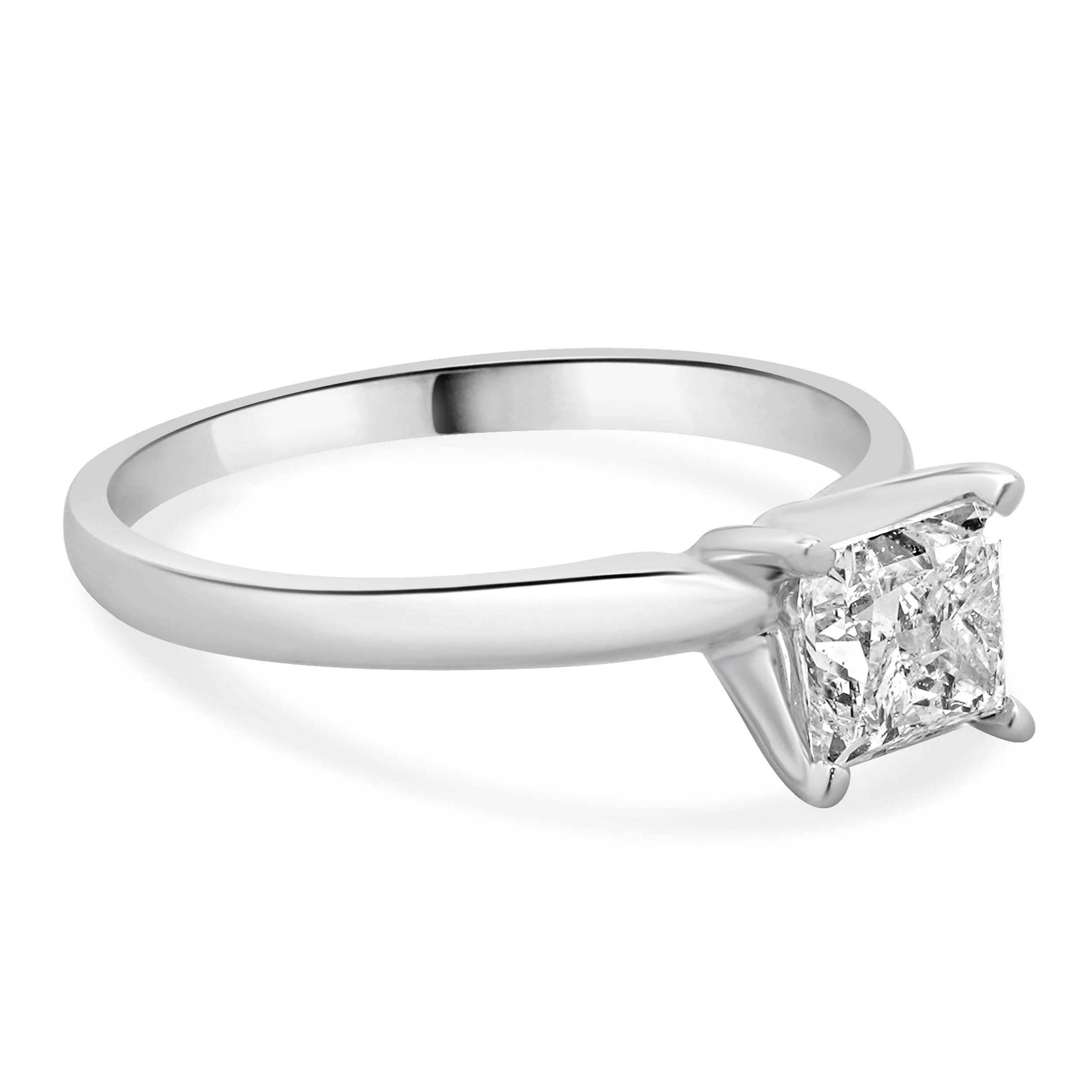 14 Karat White Gold Princess Cut Diamond Engagement Ring - Image 4