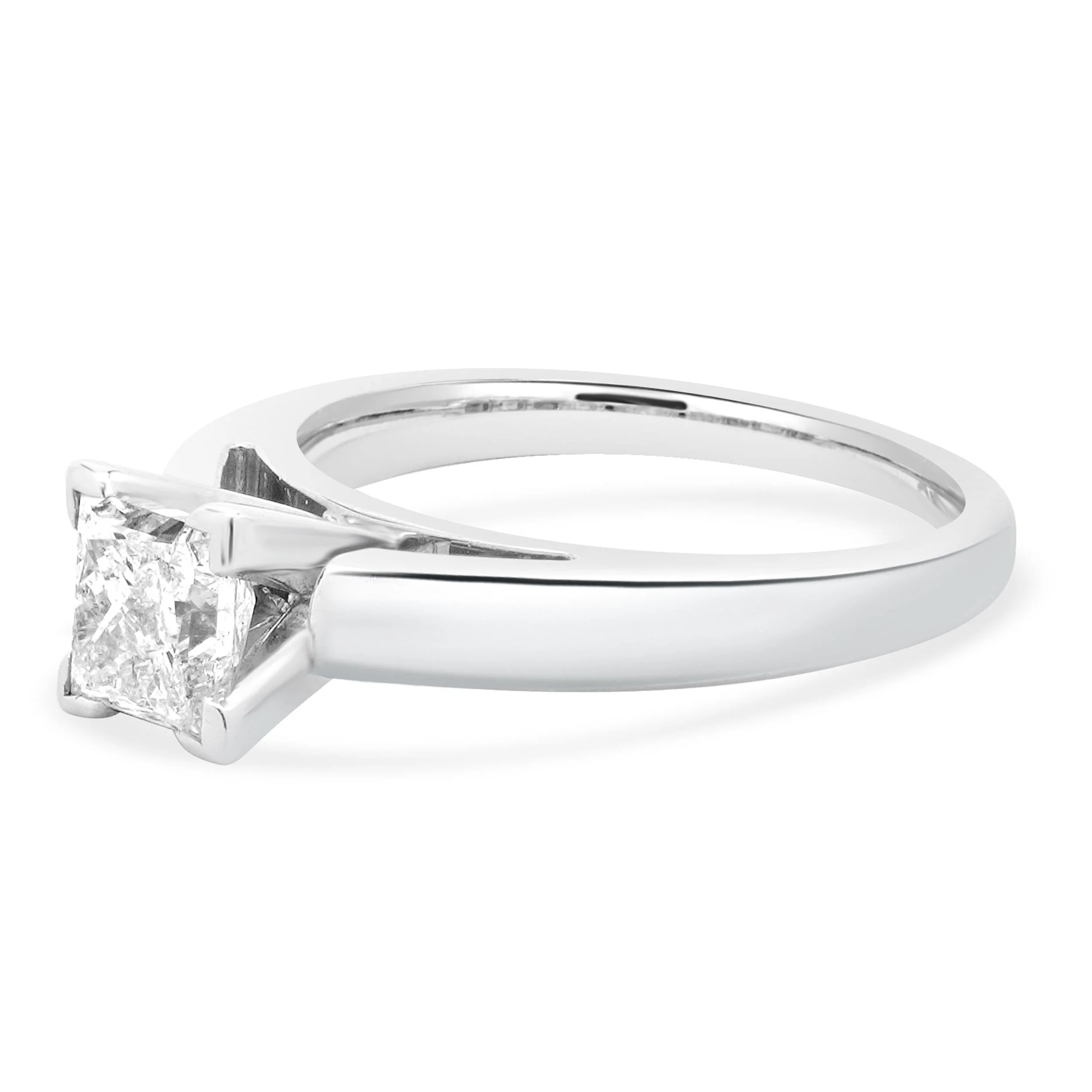 14 Karat White Gold Princess Cut Diamond Engagement Ring - Image 2