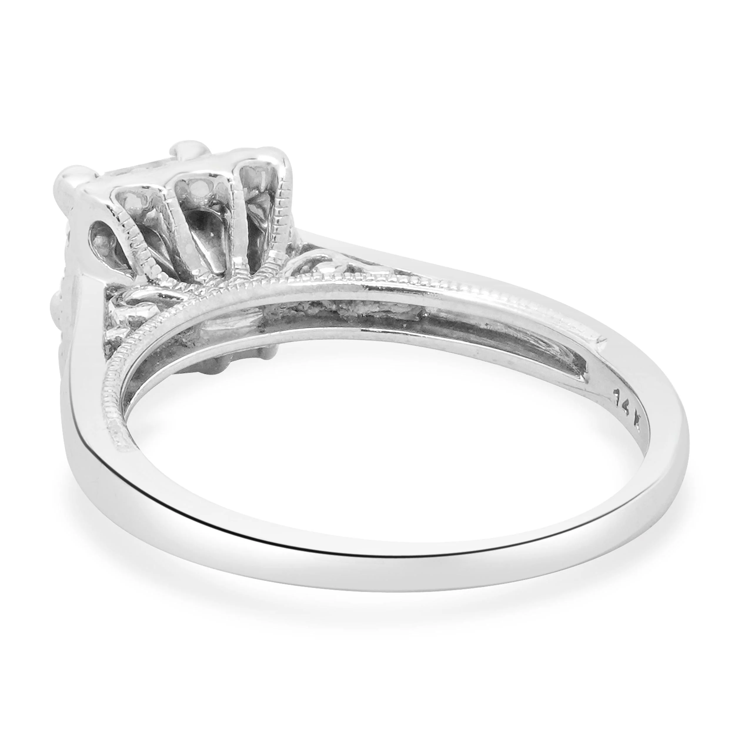 14 Karat White Gold Princess Cut Diamond Engagement Ring - Image 2