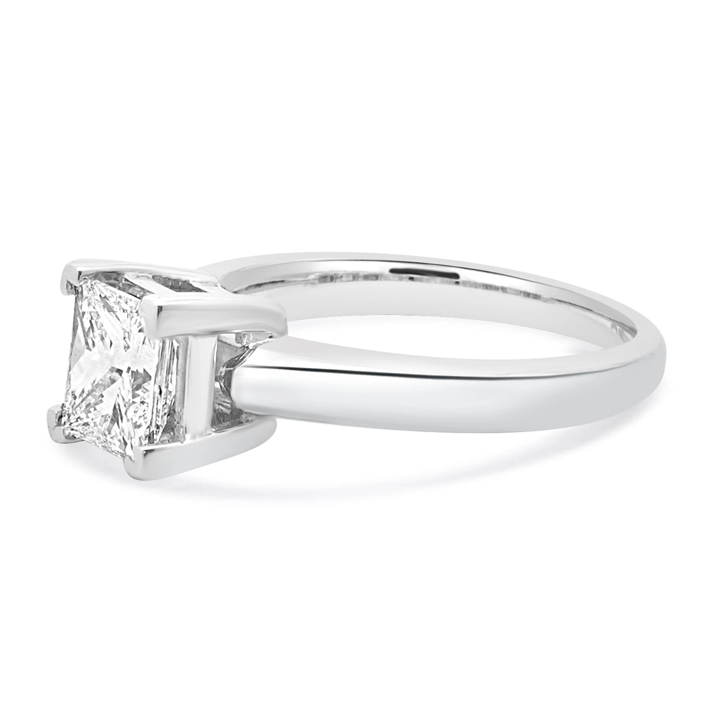 14 Karat White Gold Princess Cut Diamond Engagement Ring - Image 2