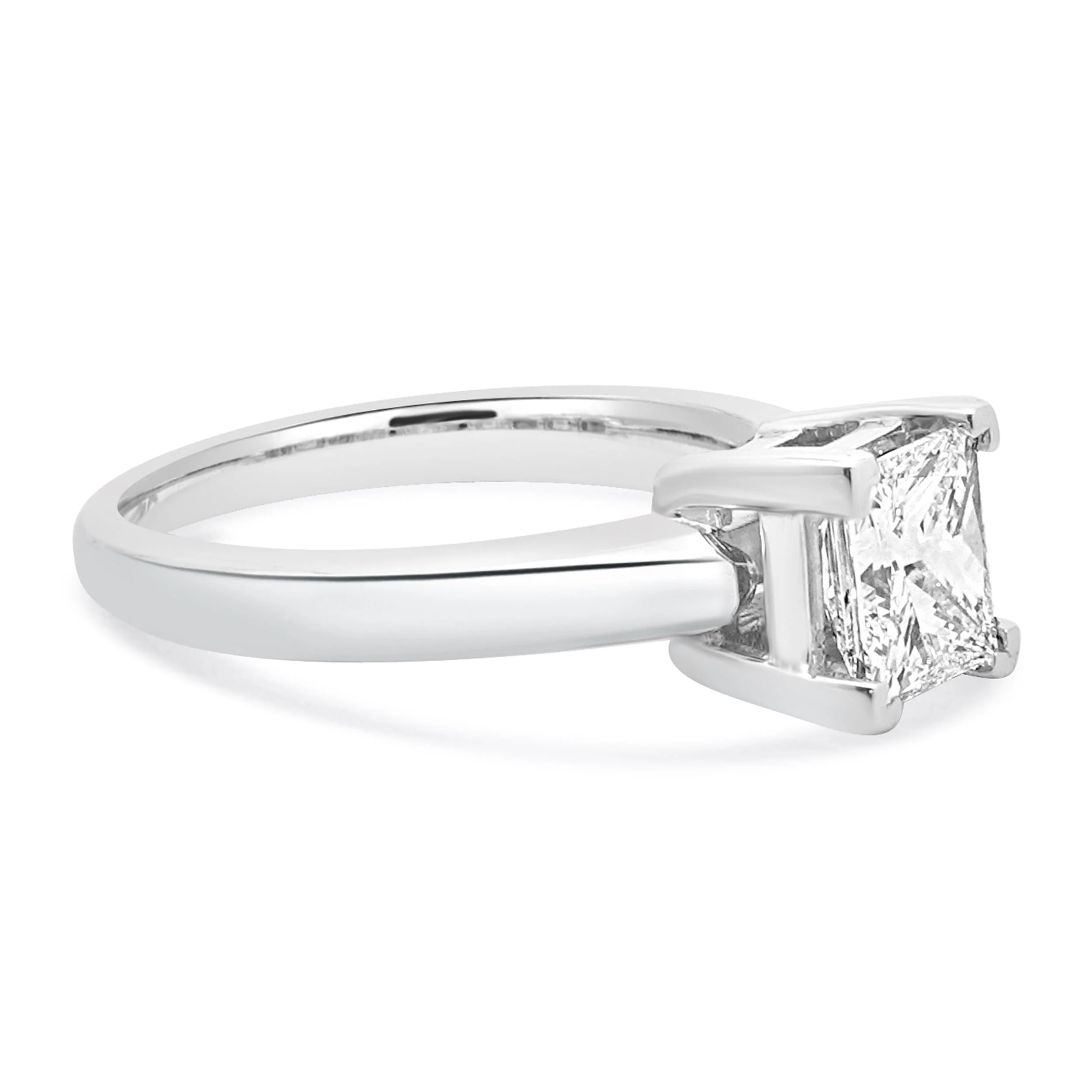 14 Karat White Gold Princess Cut Diamond Engagement Ring - Image 4