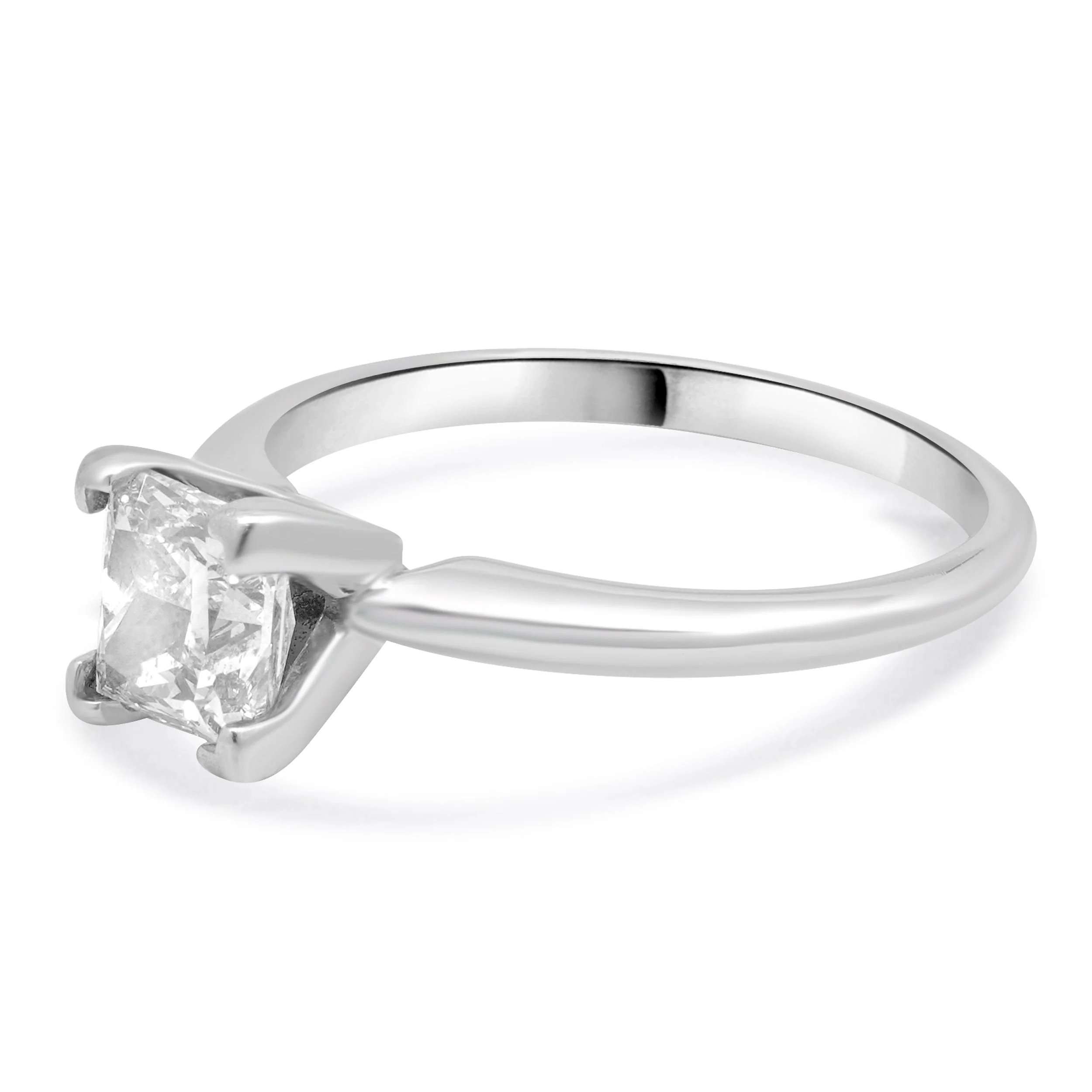 14 Karat White Gold Princess Cut Diamond Engagement Ring - Image 2