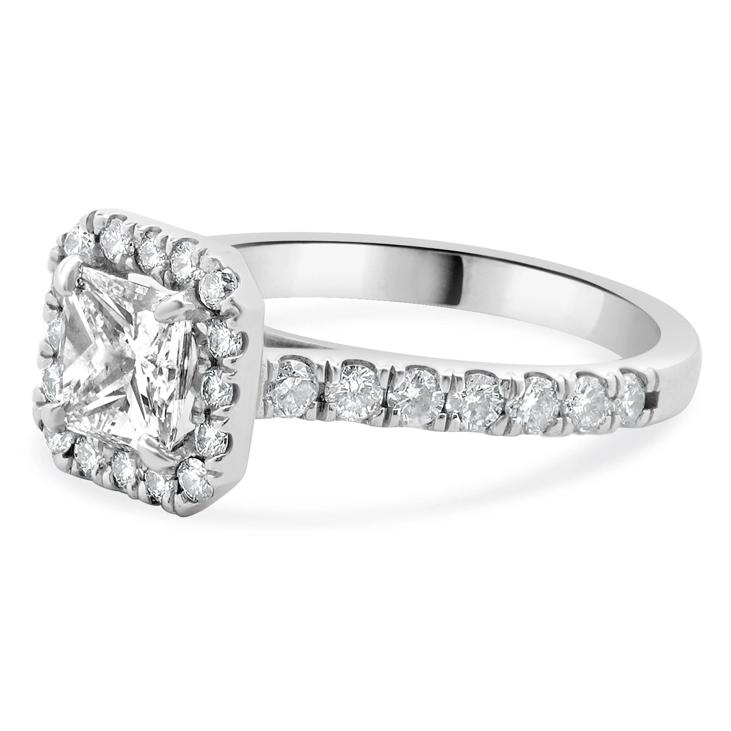 14 Karat White Gold Princess Cut Diamond Engagement Ring - Image 2