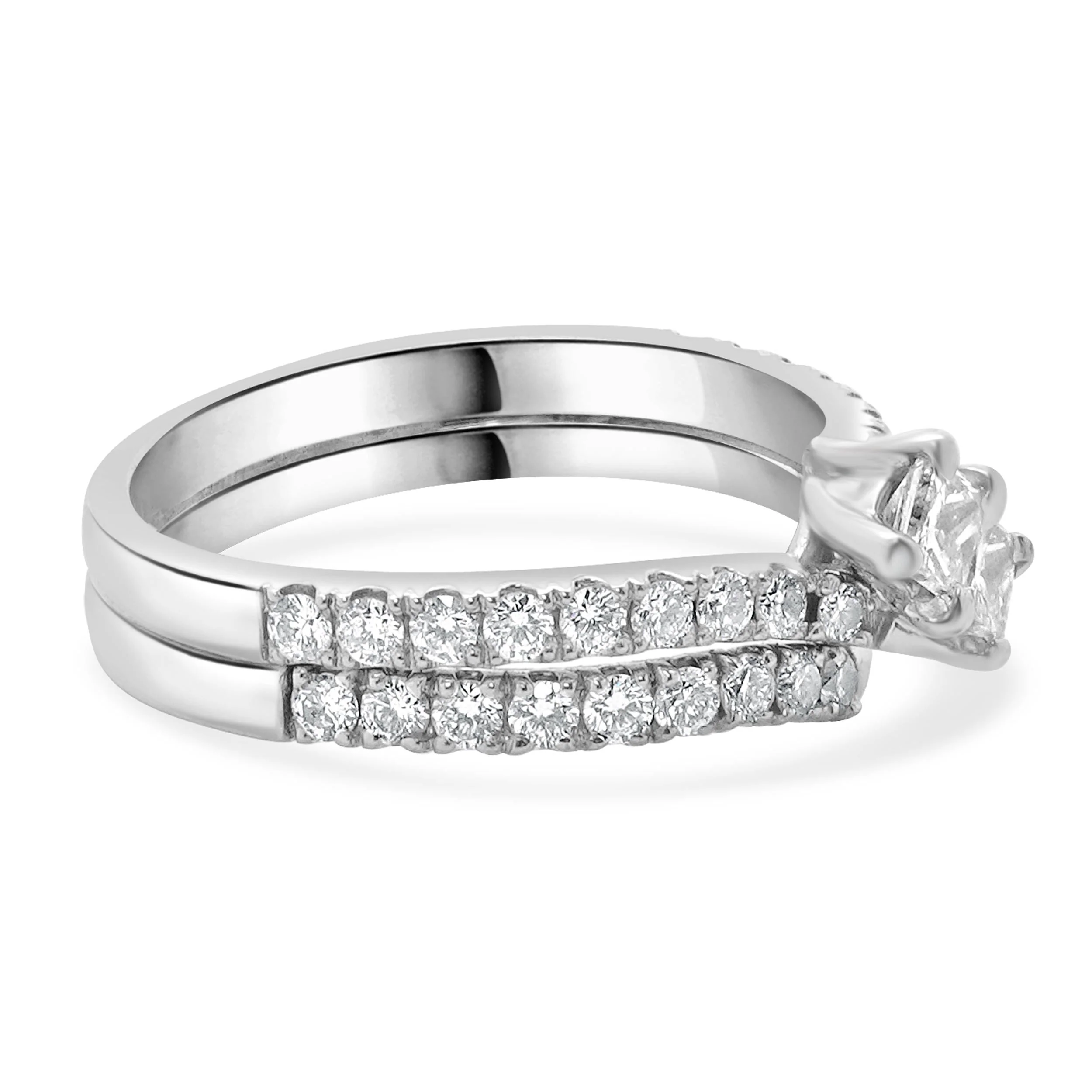 14 Karat White Gold Princess Cut Diamond Wedding Set - Image 3