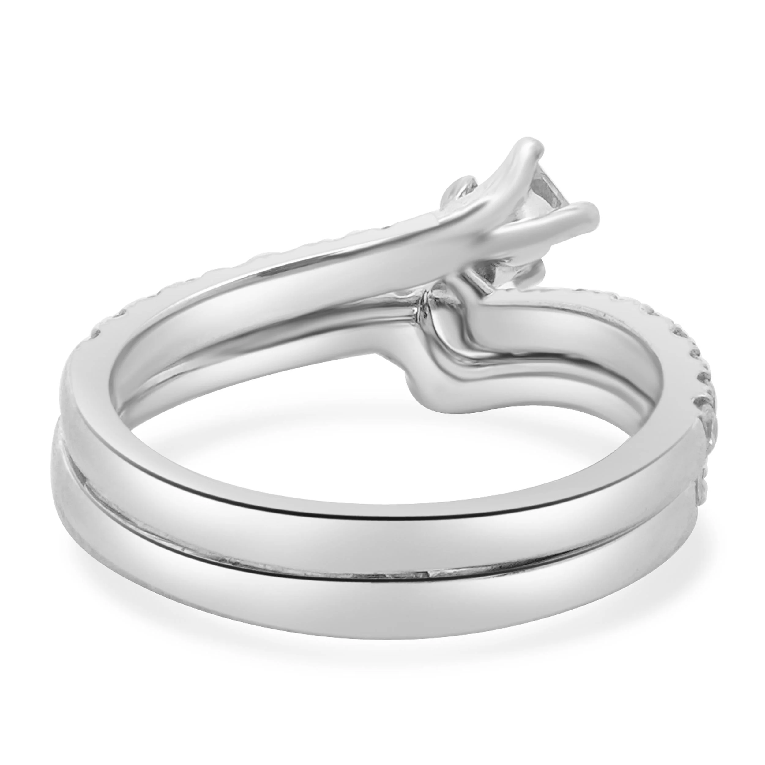 14 Karat White Gold Princess Cut Diamond Wedding Set - Image 4