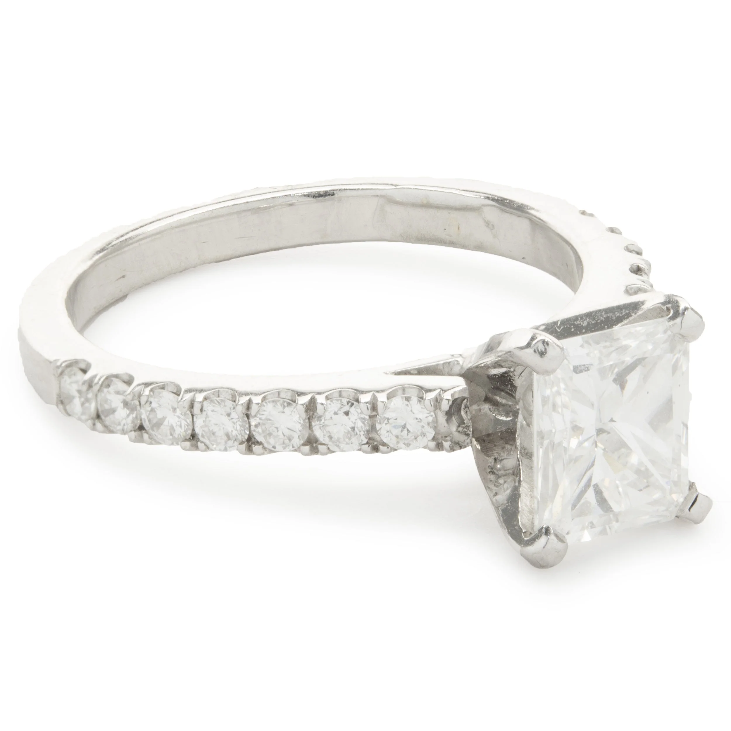 14 Karat White Gold Radiant Cut Diamond Engagement Ring - Image 2
