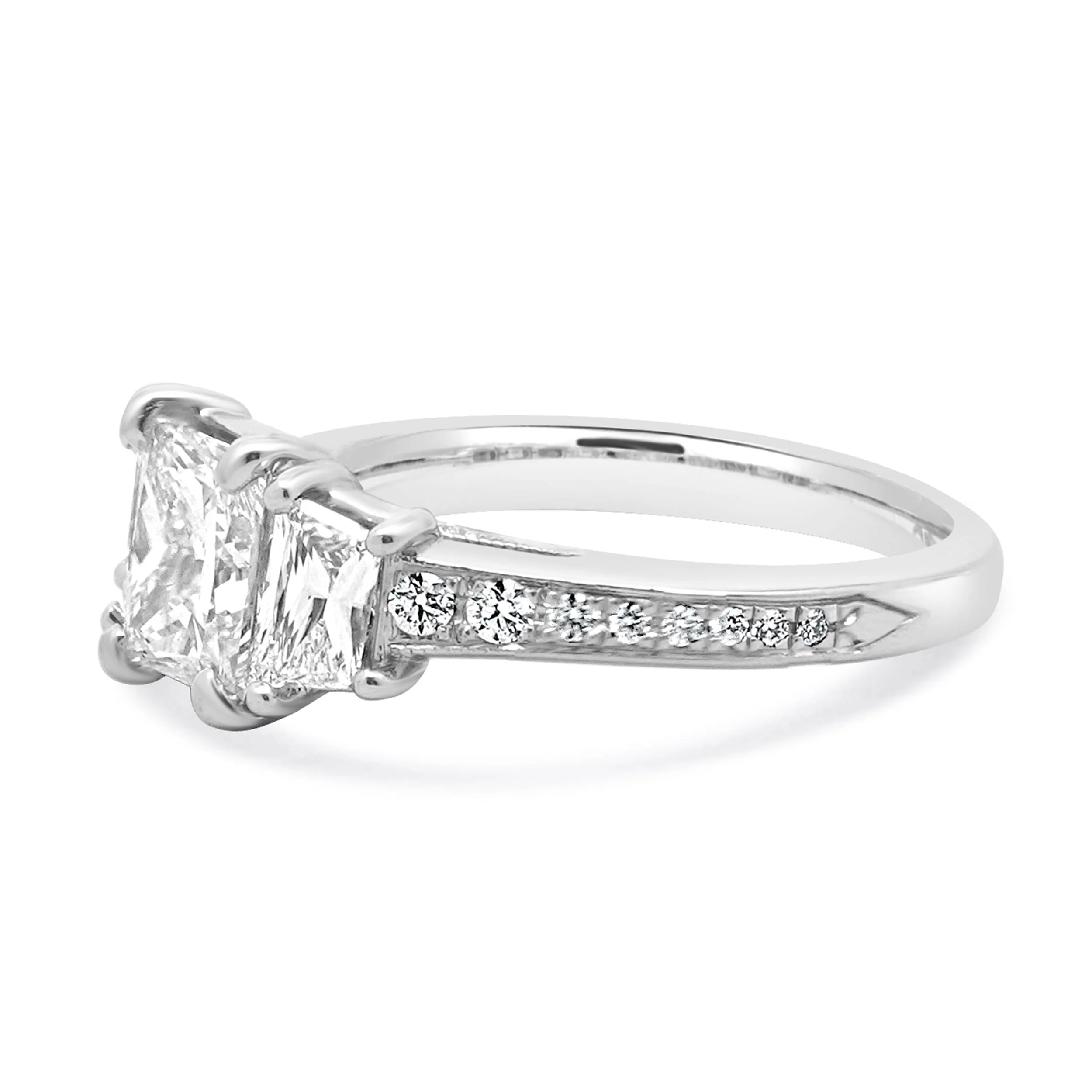 14 Karat White Gold Radiant Cut Diamond Engagement Ring - Image 2